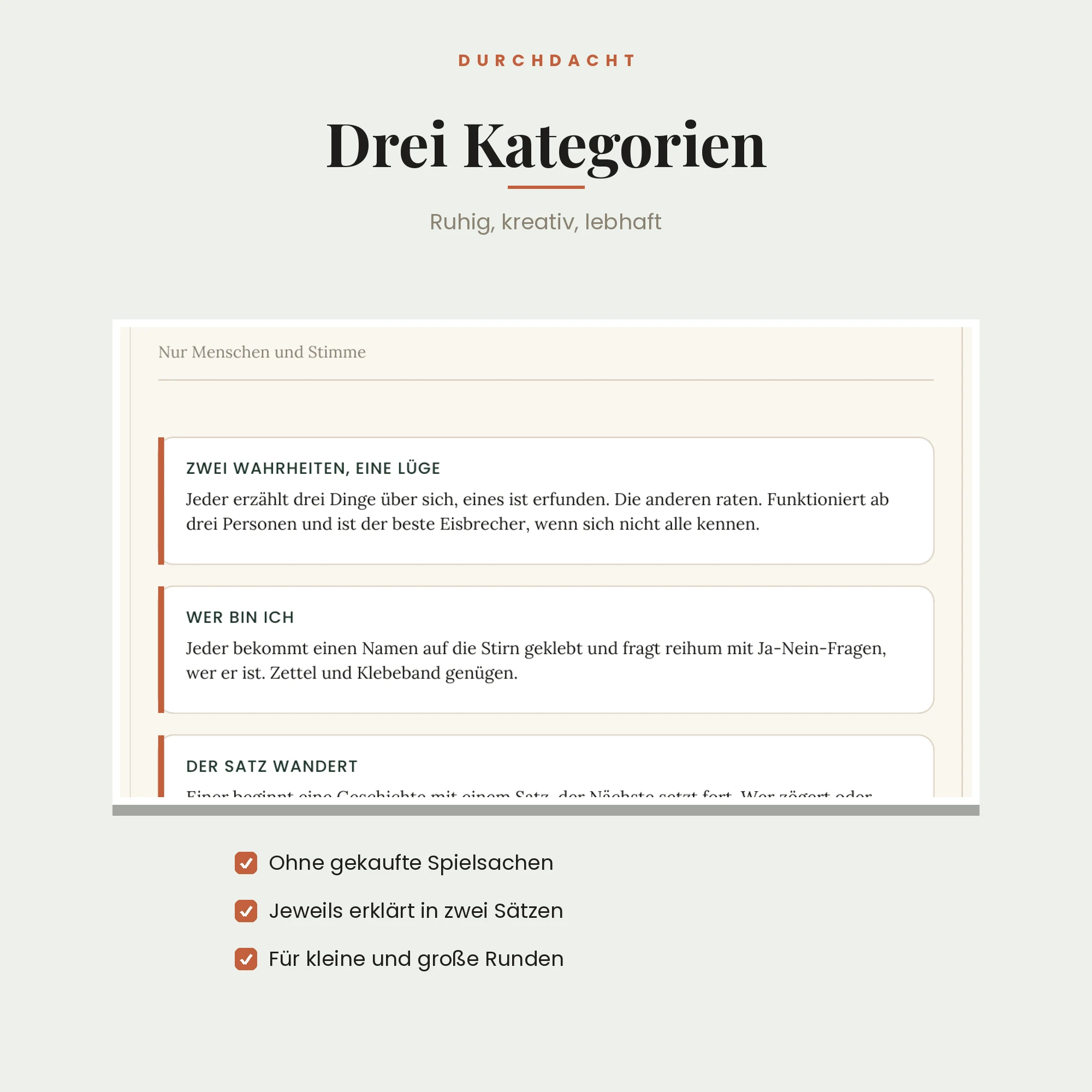Partyspiele-Sammlung – Detailansicht