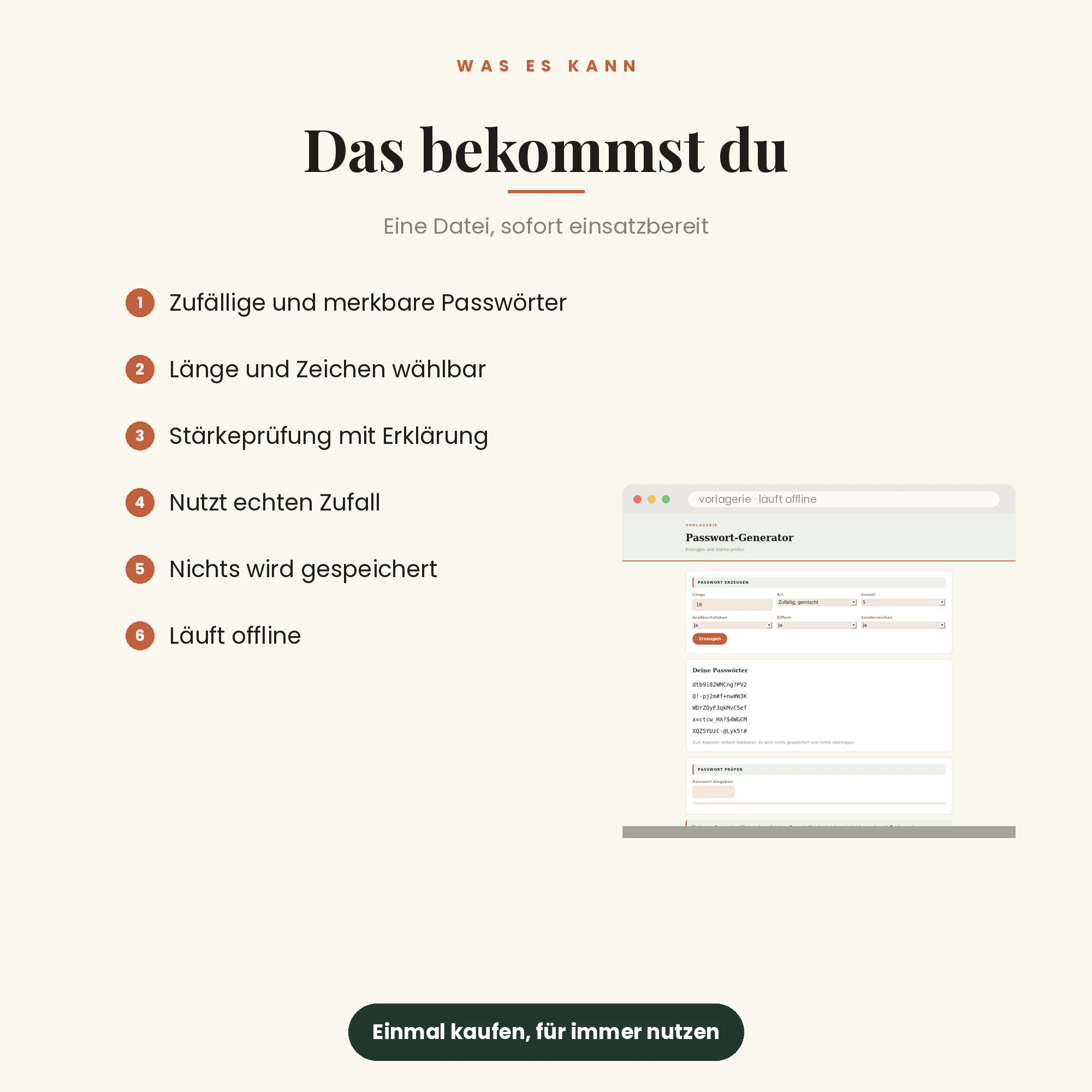 Passwort-Generator – das ist enthalten