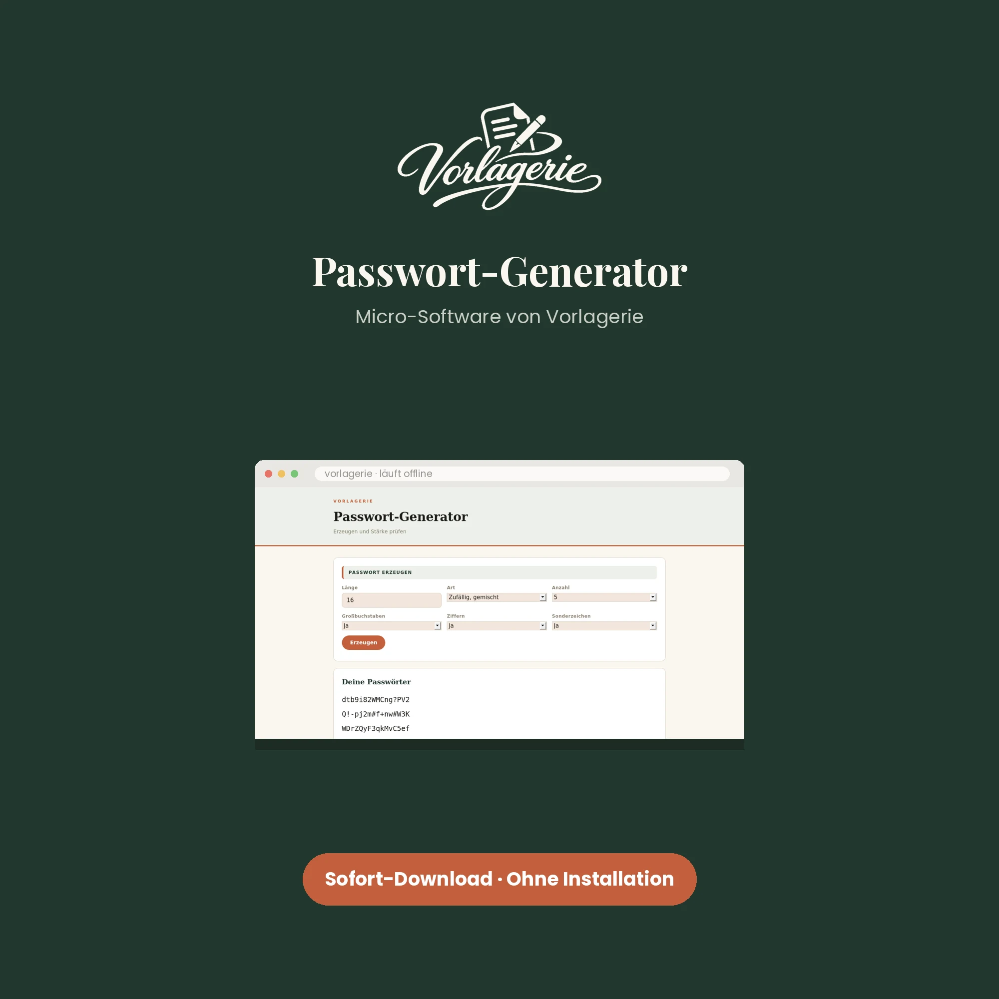 Passwort-Generator – Vorlagerie