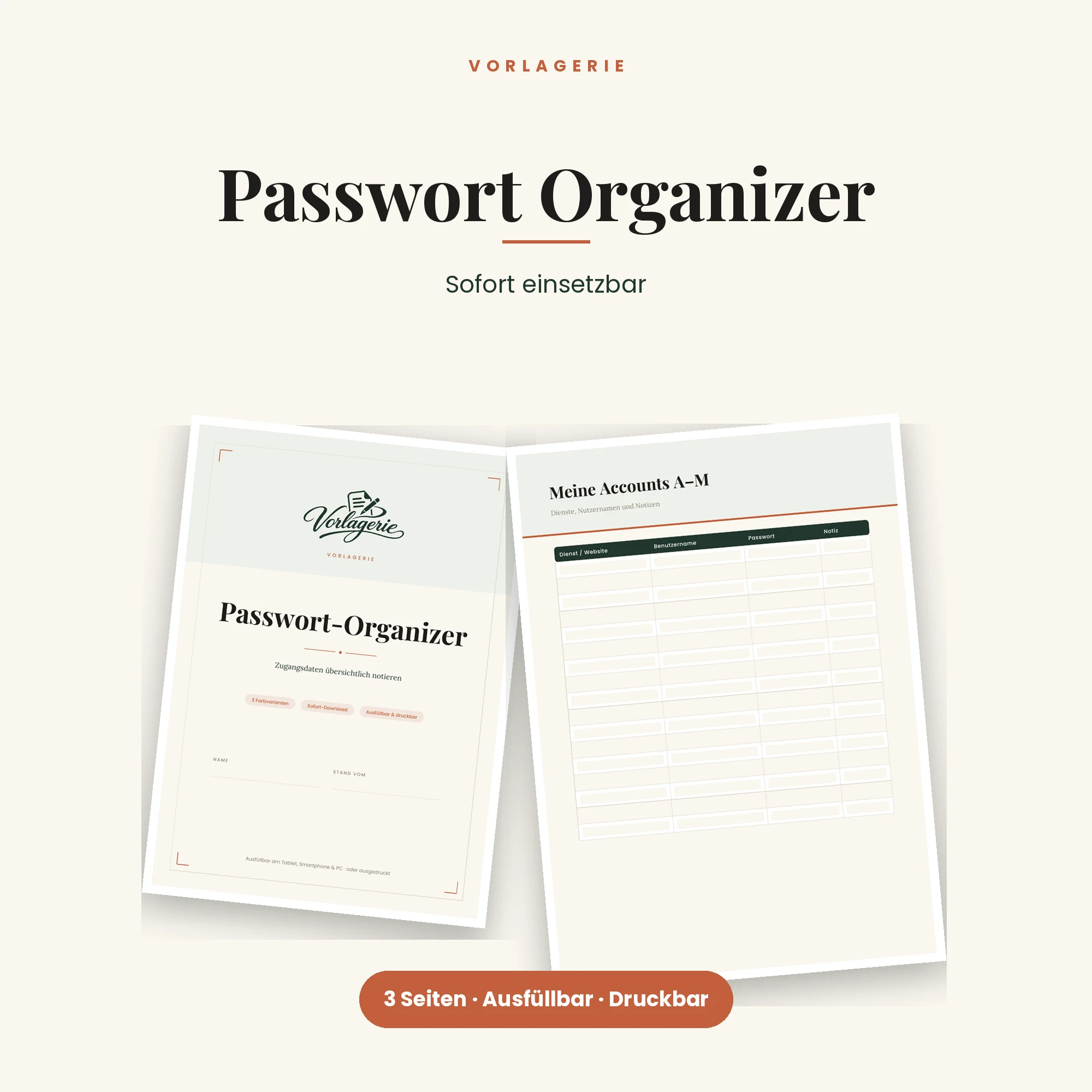 Passwort-Organizer – Titelbild