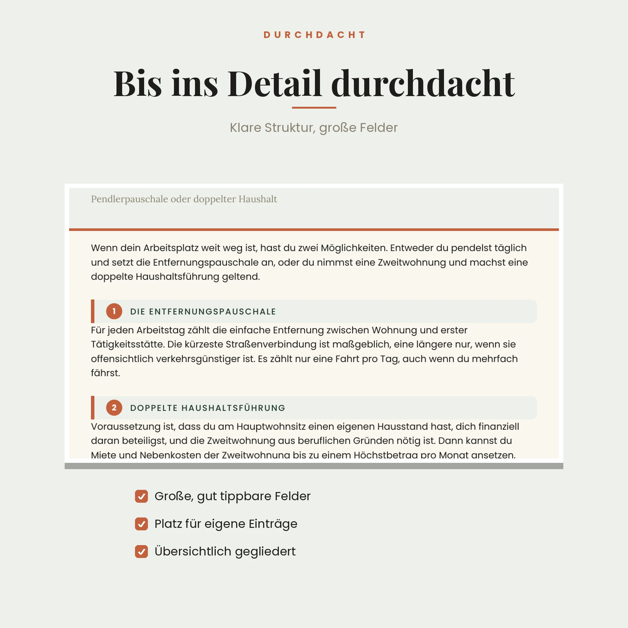 Pendeln & doppelte Haushaltsführung – Detailansicht