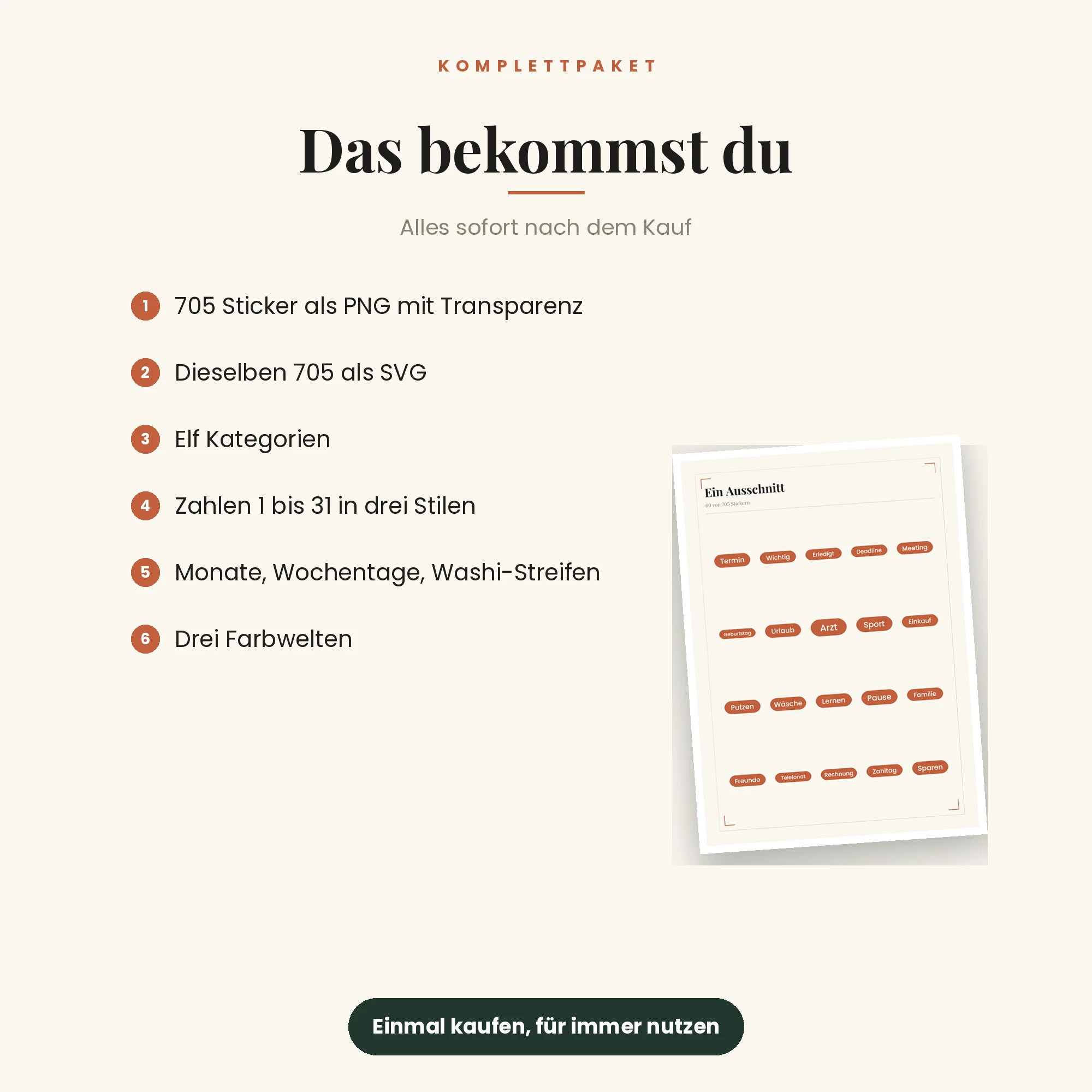 Planer-Sticker Megapack – das ist enthalten