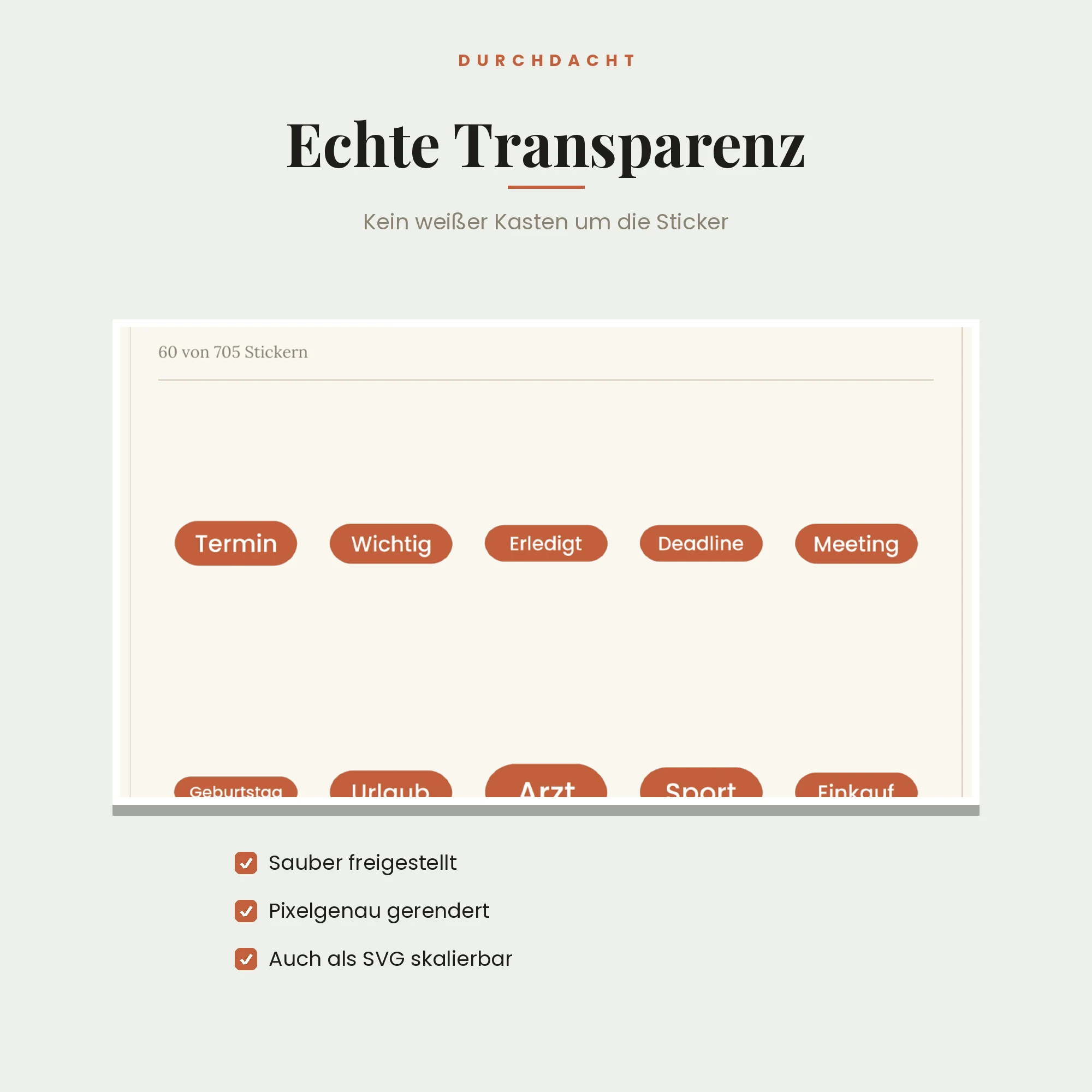 Planer-Sticker Megapack – Detailansicht