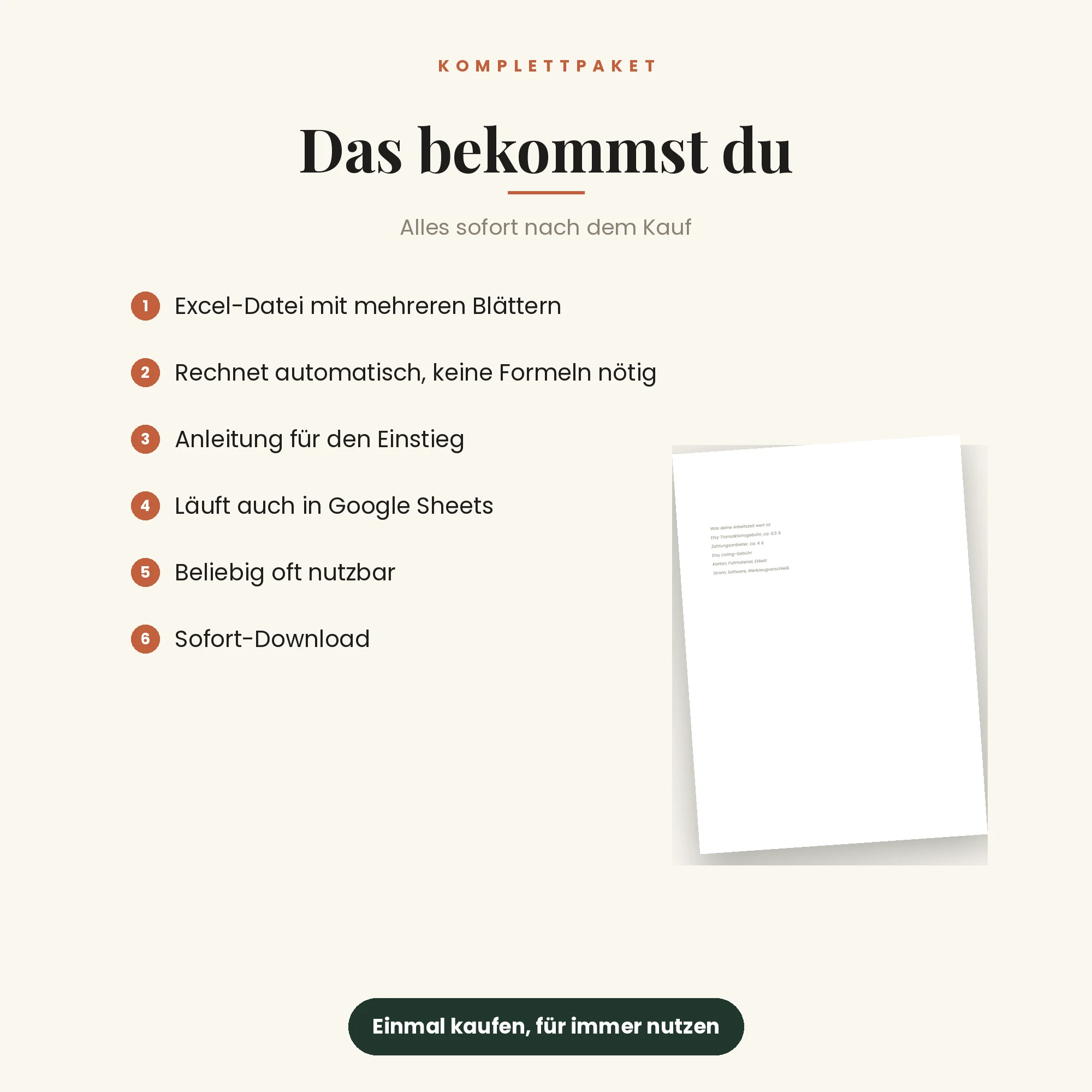 Preiskalkulator für Handmade & Etsy – das ist enthalten