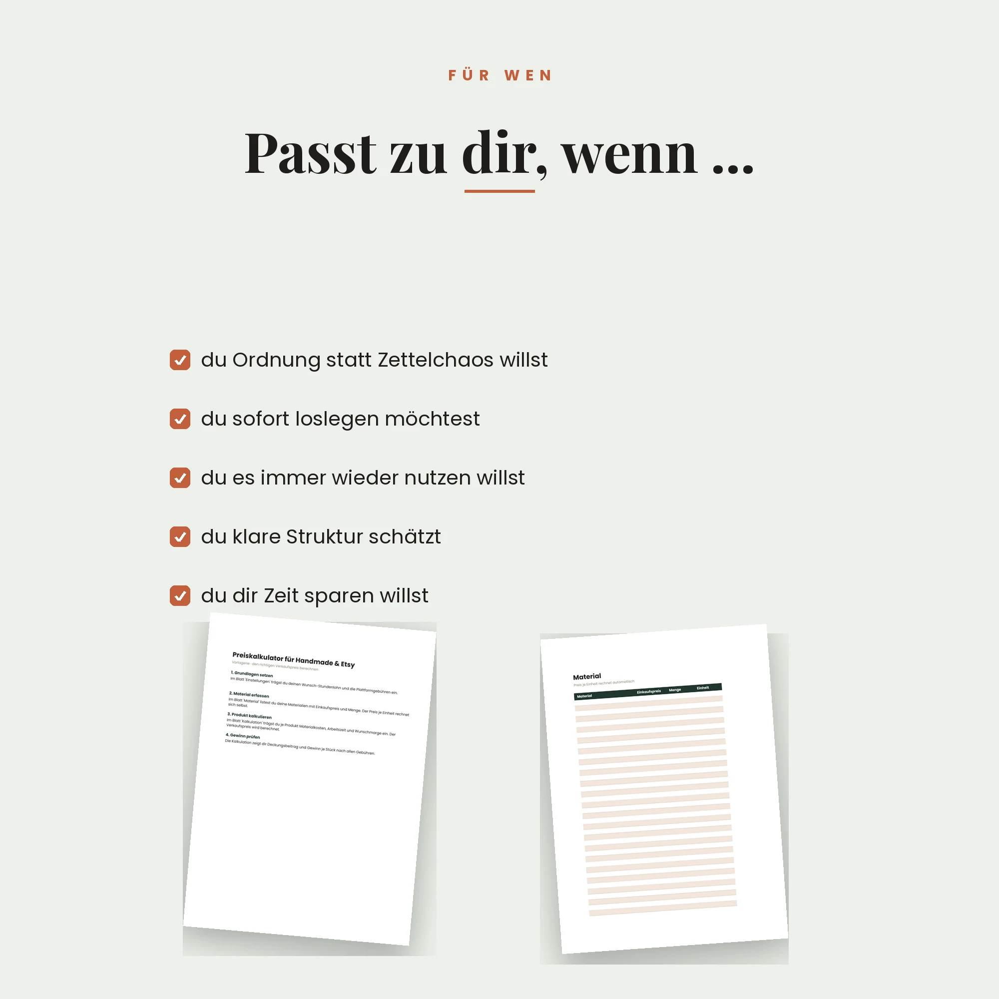 Preiskalkulator für Handmade & Etsy – für wen die Vorlage passt