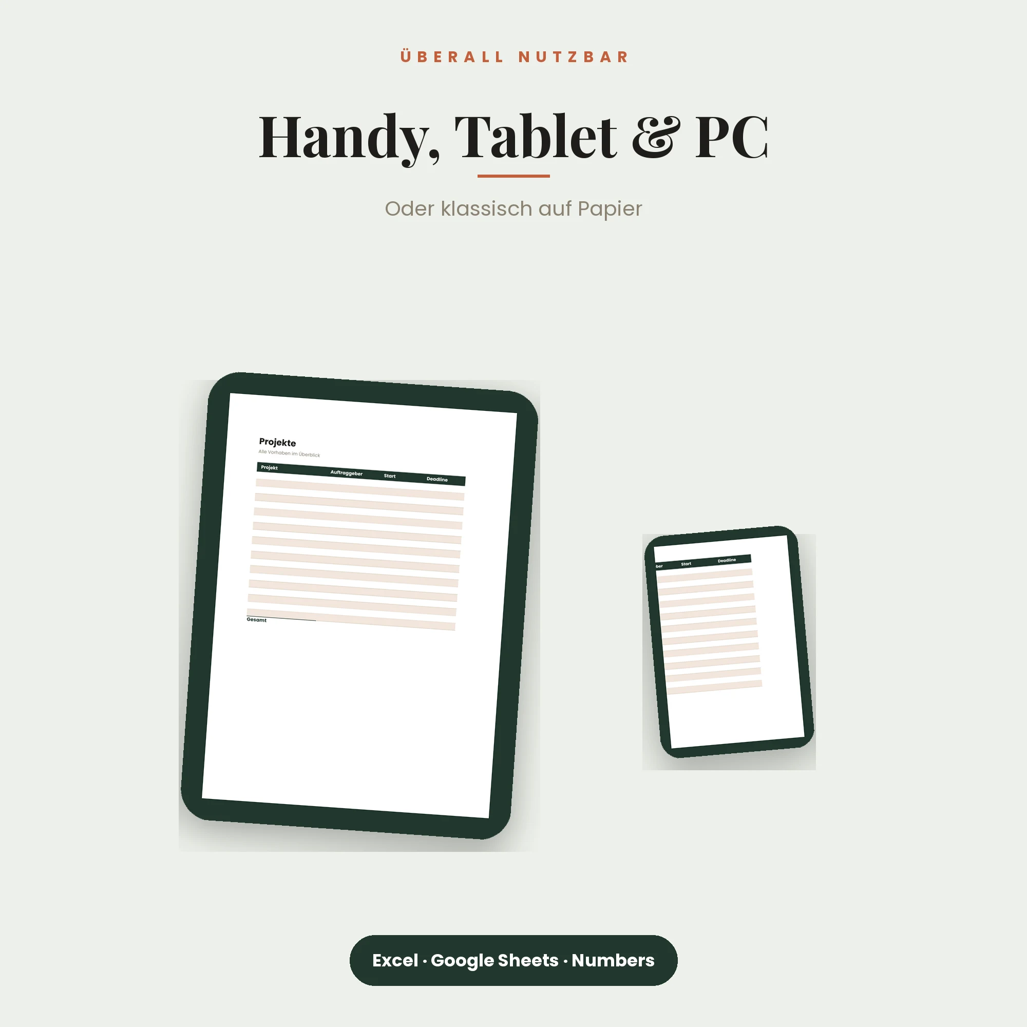 Projektmanagement-Suite – auf Smartphone, Tablet und PC