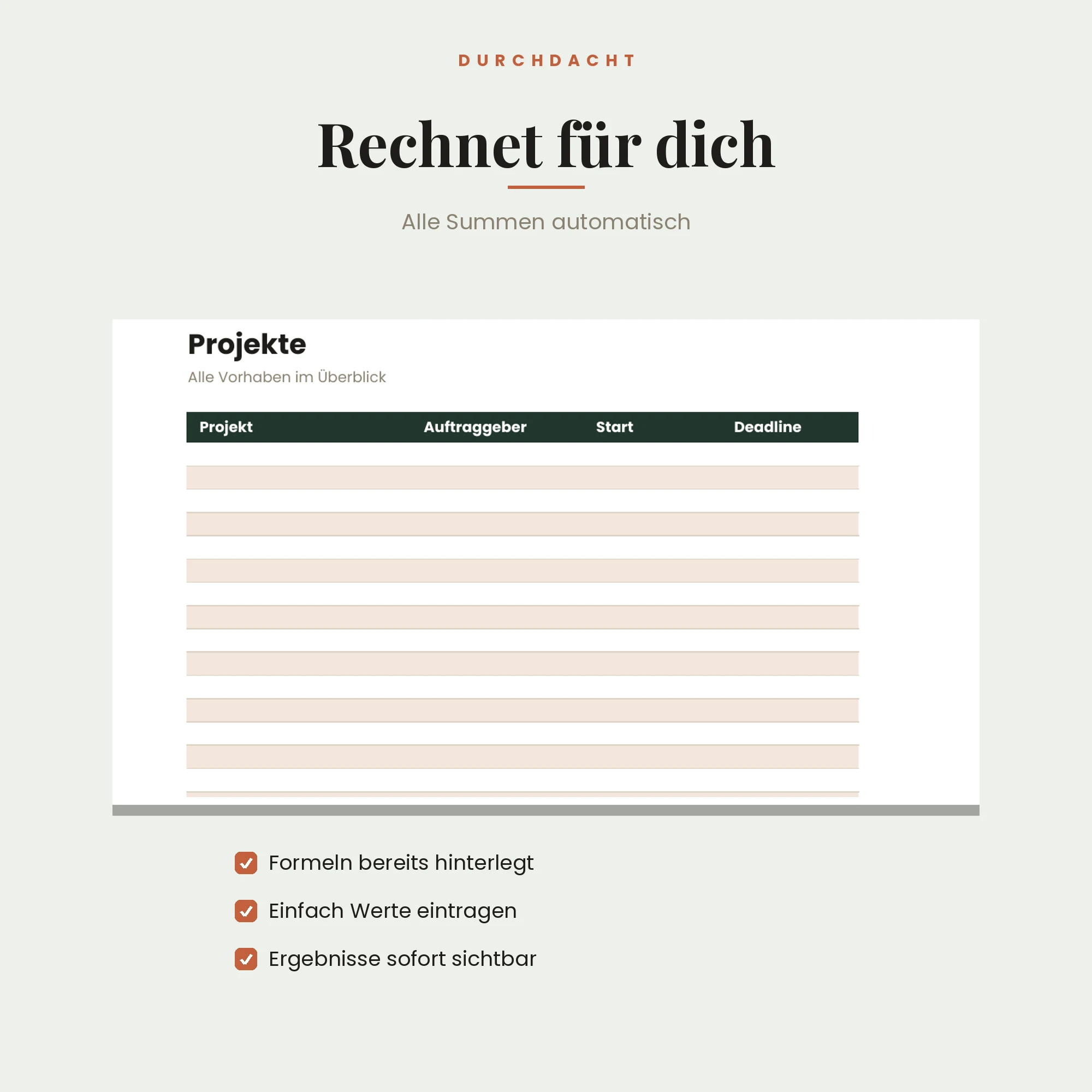 Projektmanagement-Suite – Detailansicht