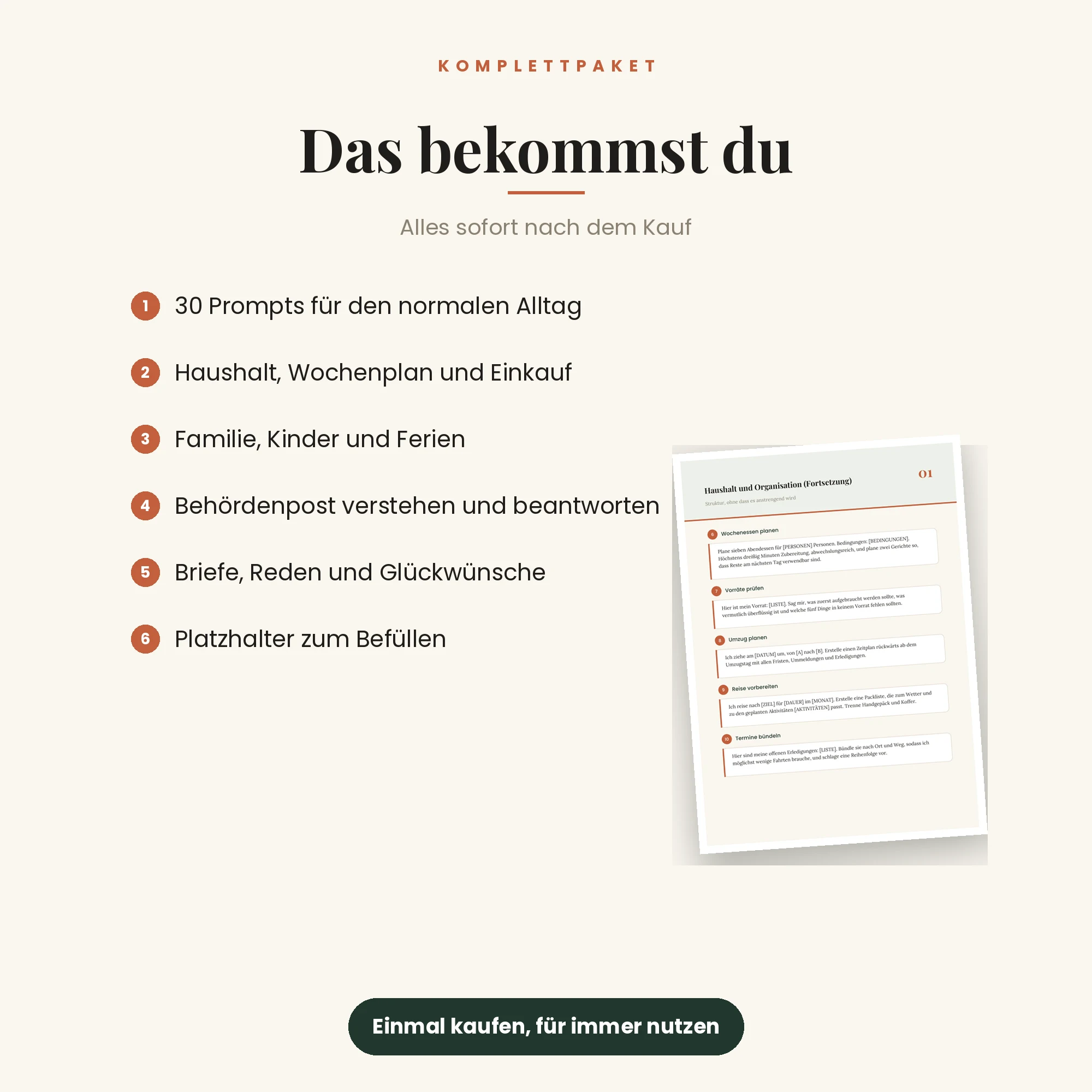 Prompt-Paket Alltag & Familie – das ist enthalten