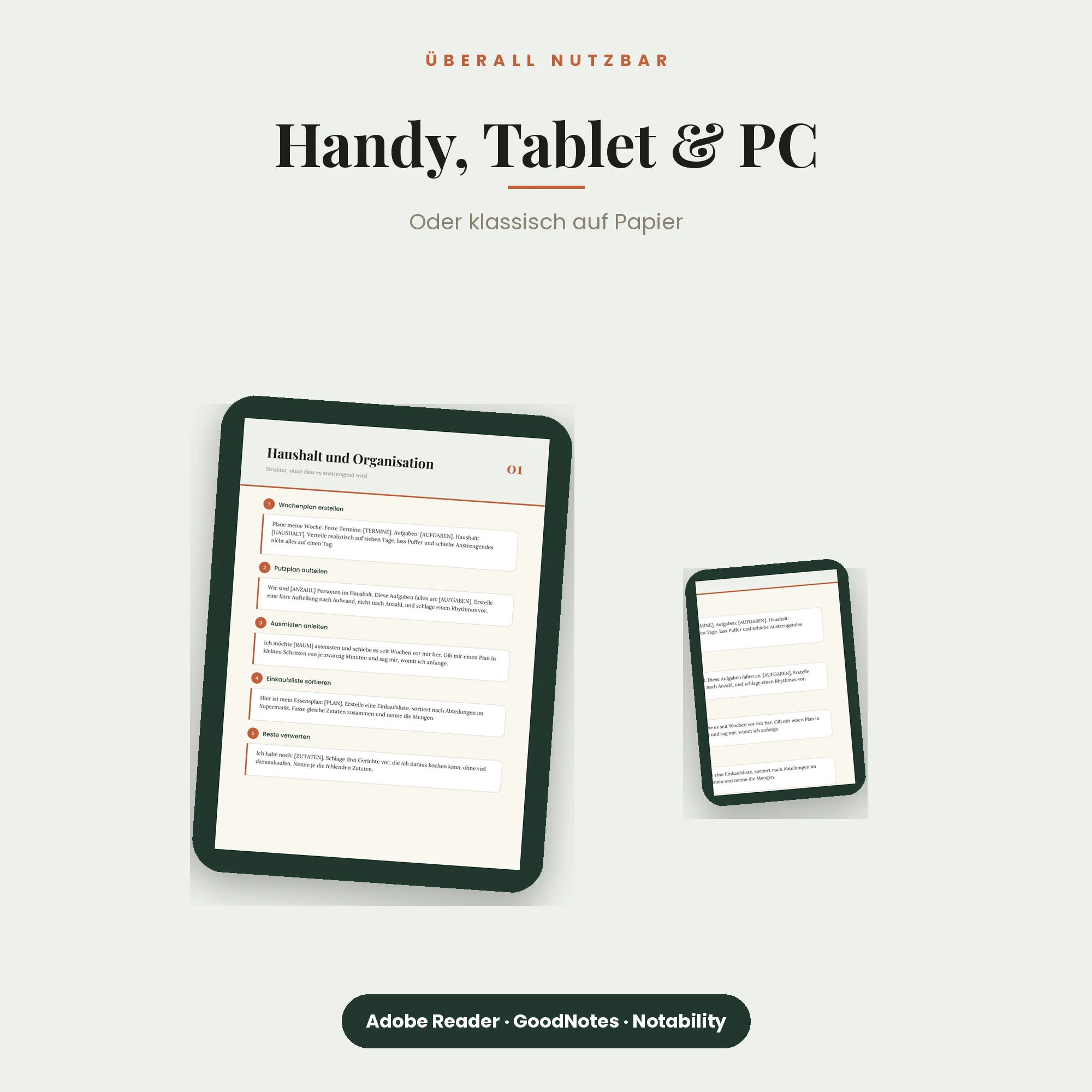 Prompt-Paket Alltag & Familie – auf Smartphone, Tablet und PC
