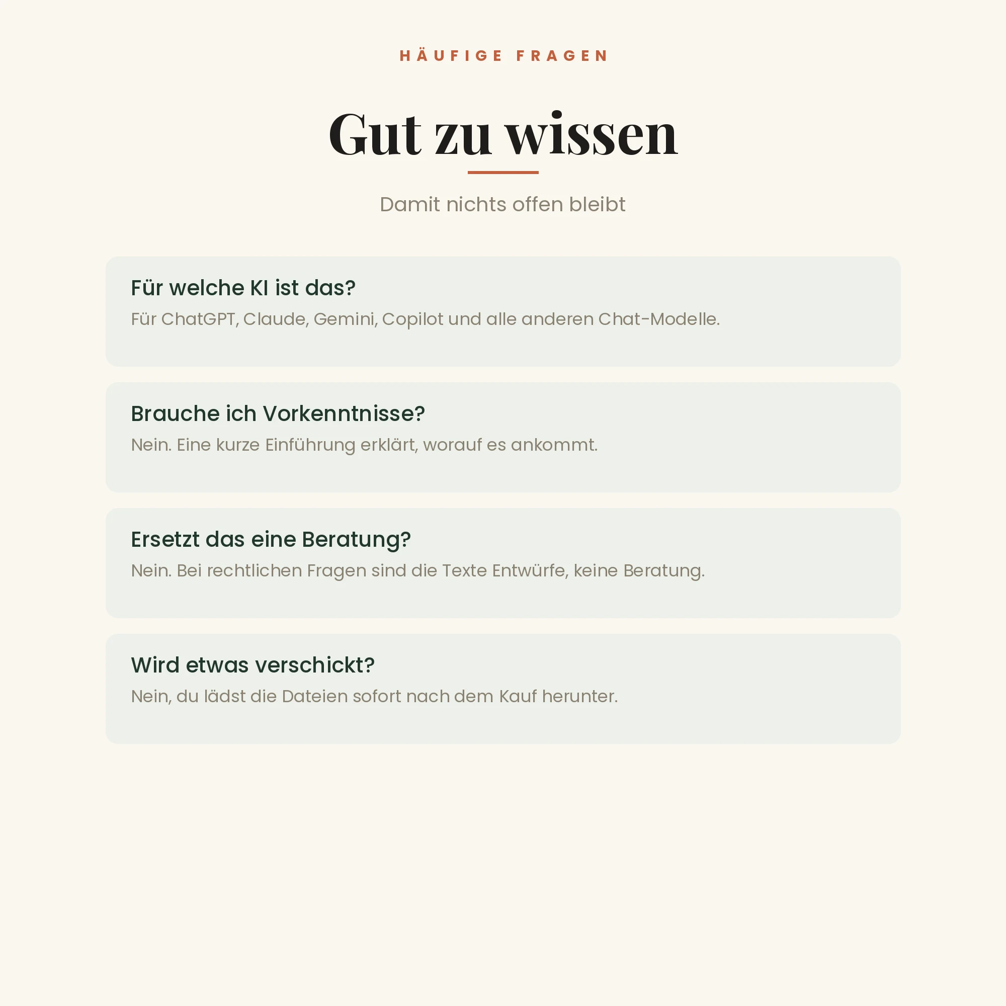 Prompt-Paket Alltag & Familie – häufige Fragen