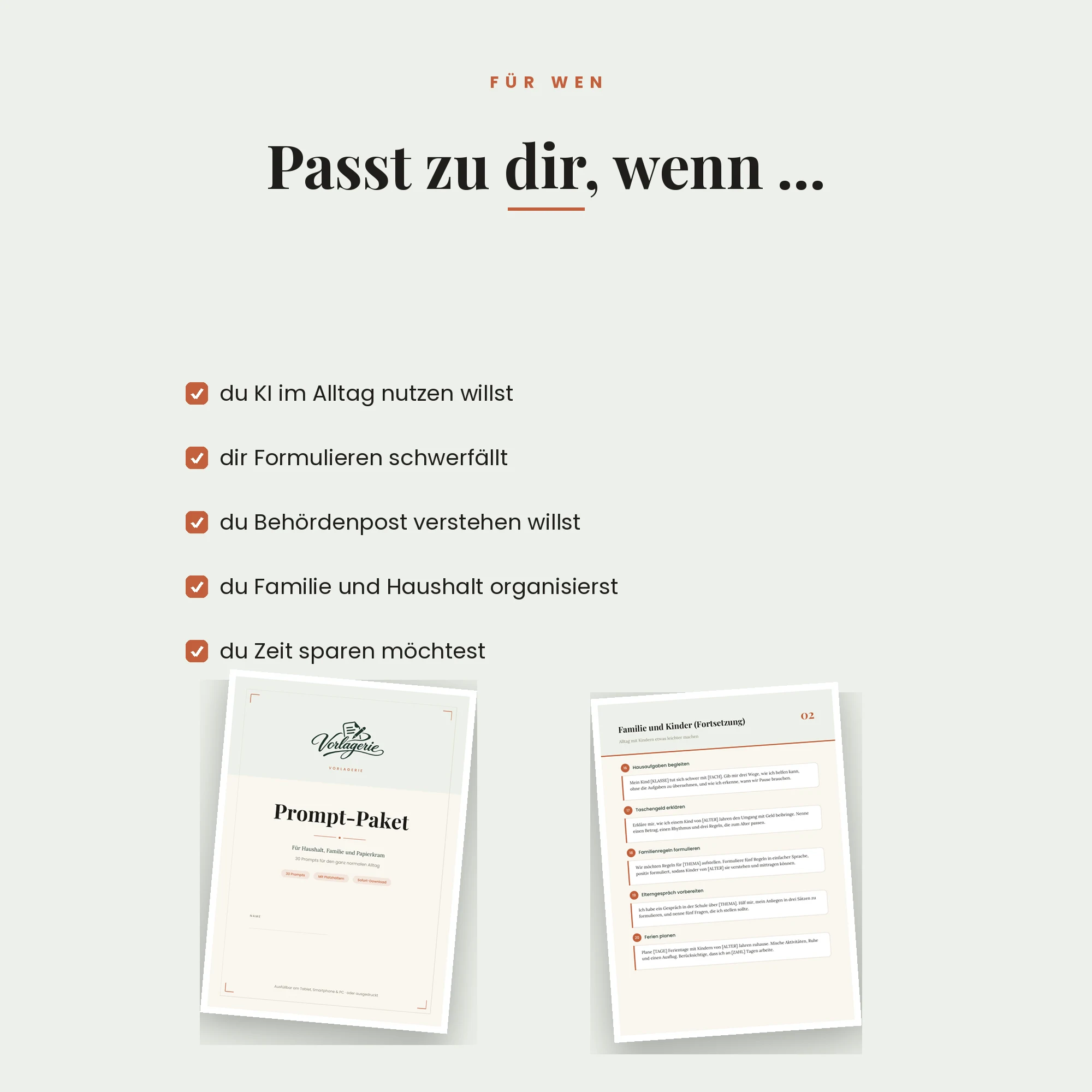 Prompt-Paket Alltag & Familie – für wen das Paket passt