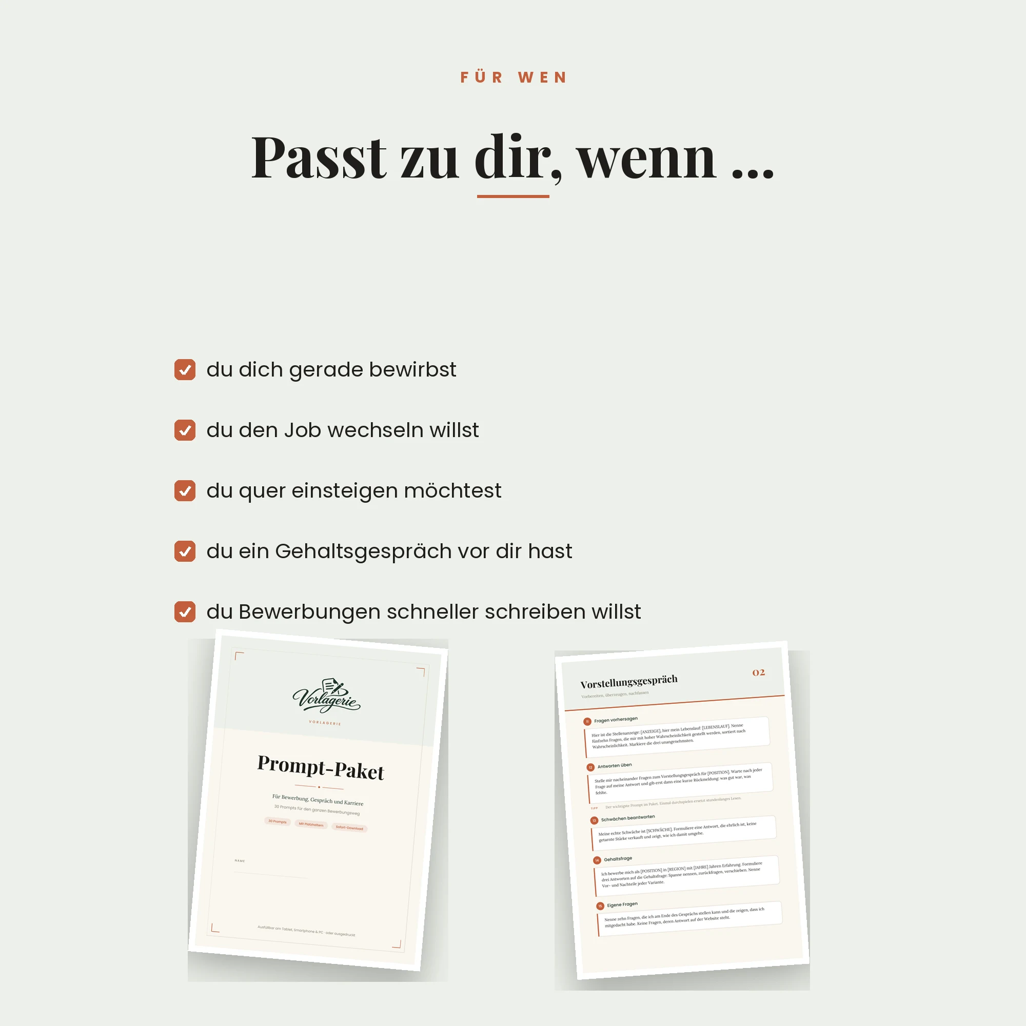 Prompt-Paket Bewerbung & Karriere – für wen das Paket passt