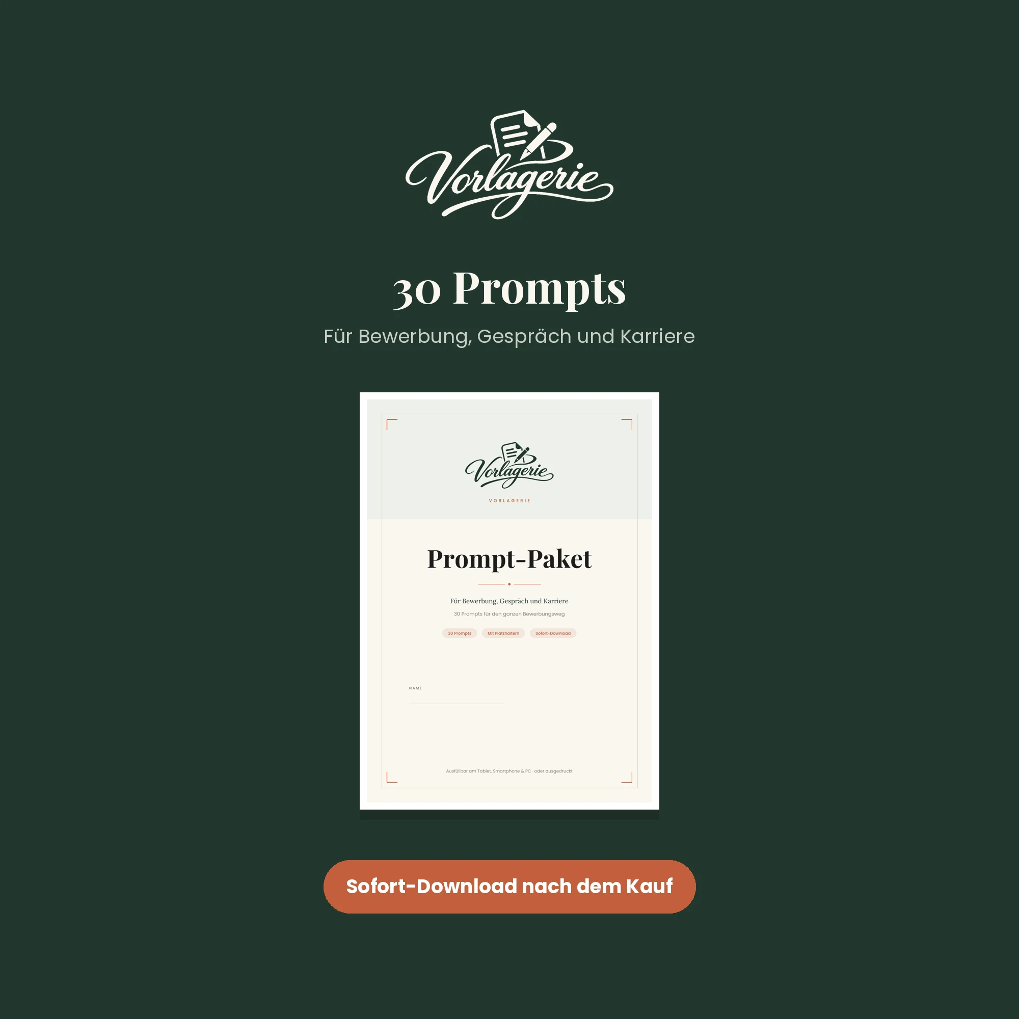 Prompt-Paket Bewerbung & Karriere – Vorlagerie