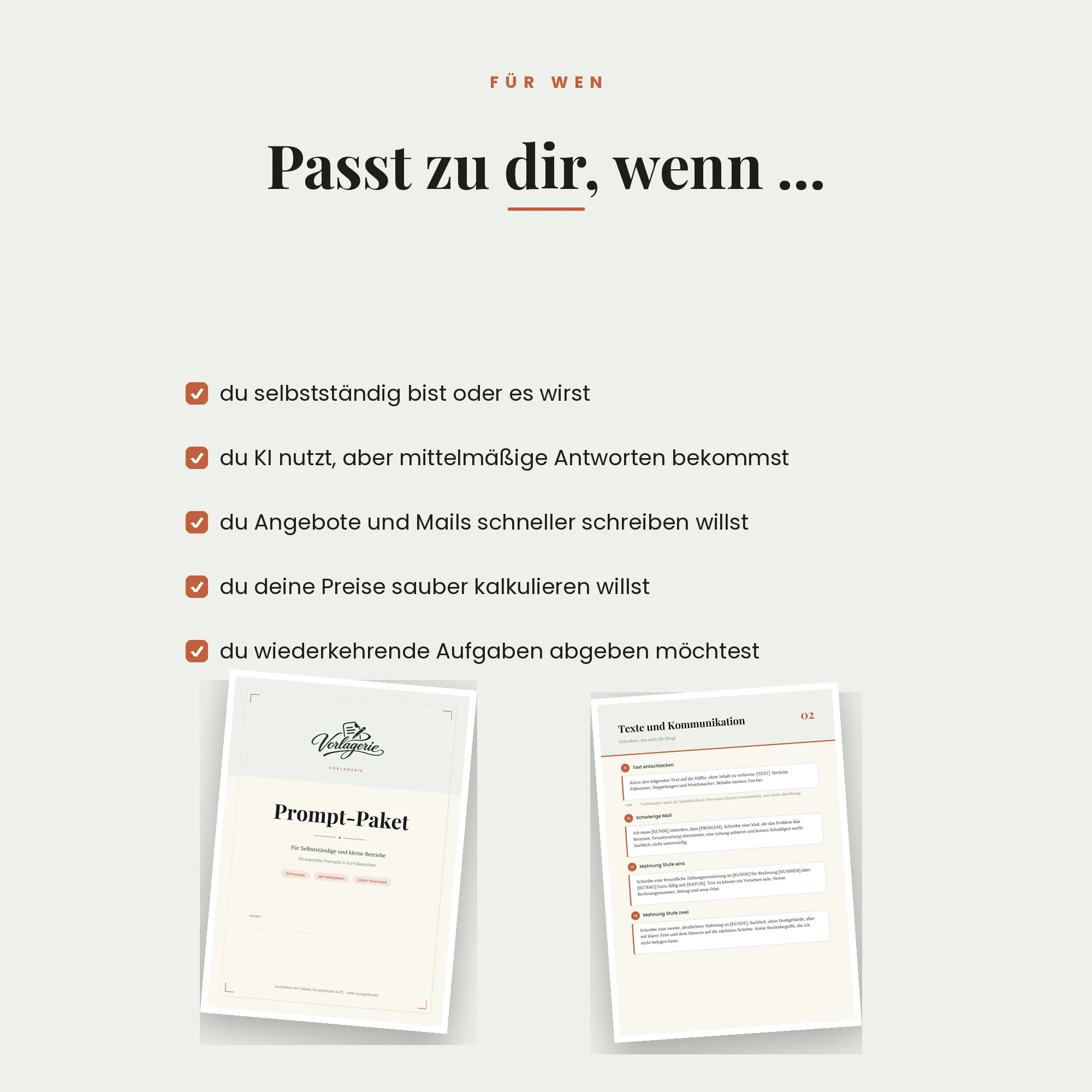 Prompt-Paket für Selbstständige – für wen das Paket passt