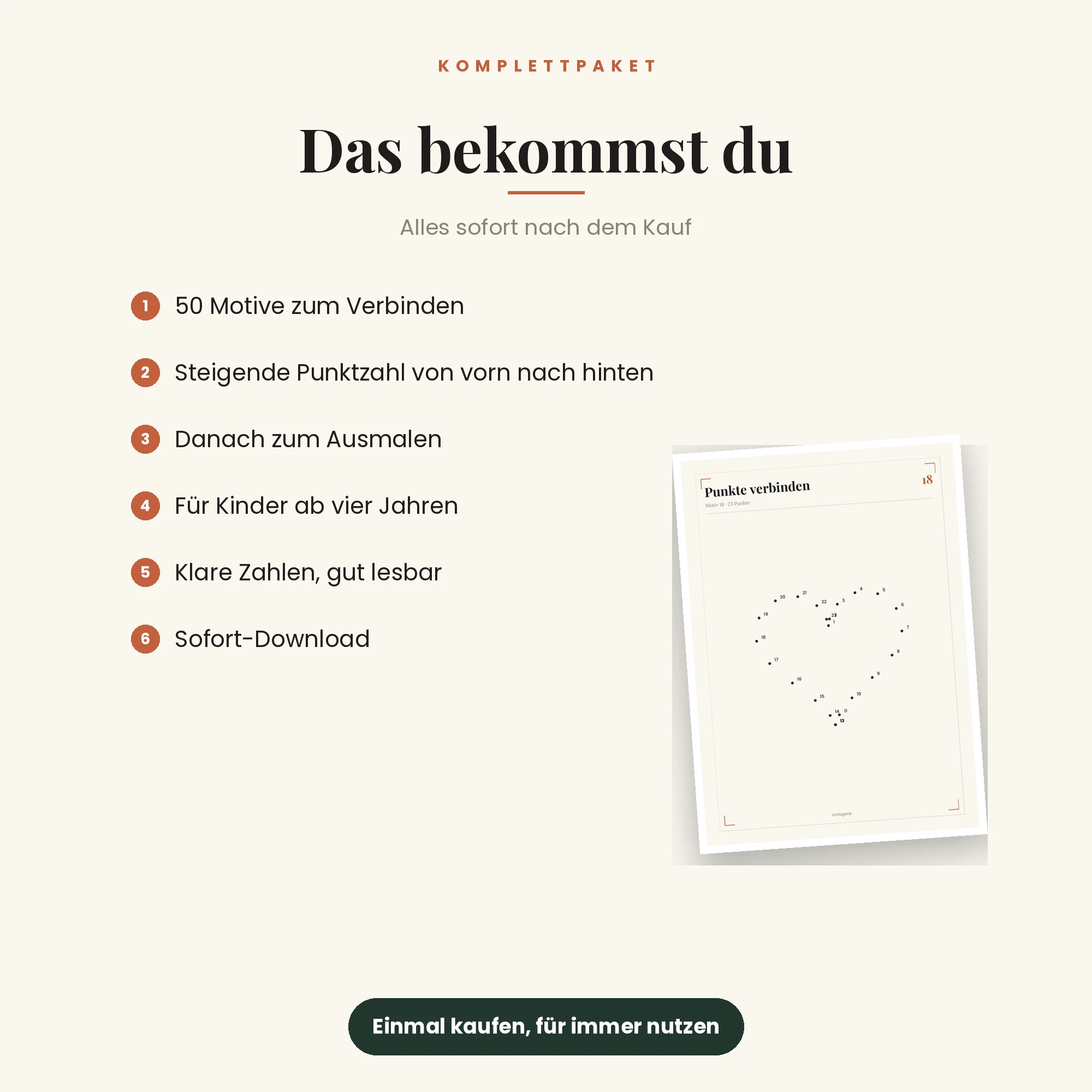 Punkte verbinden – das ist enthalten