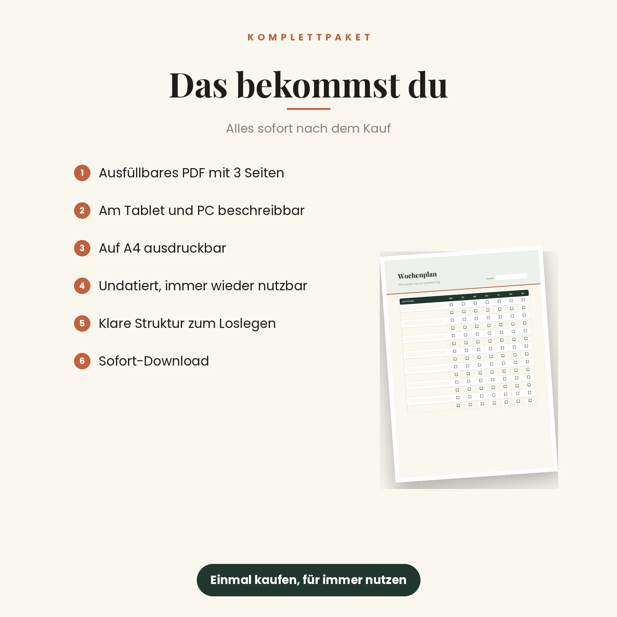 Putzplan – das ist enthalten