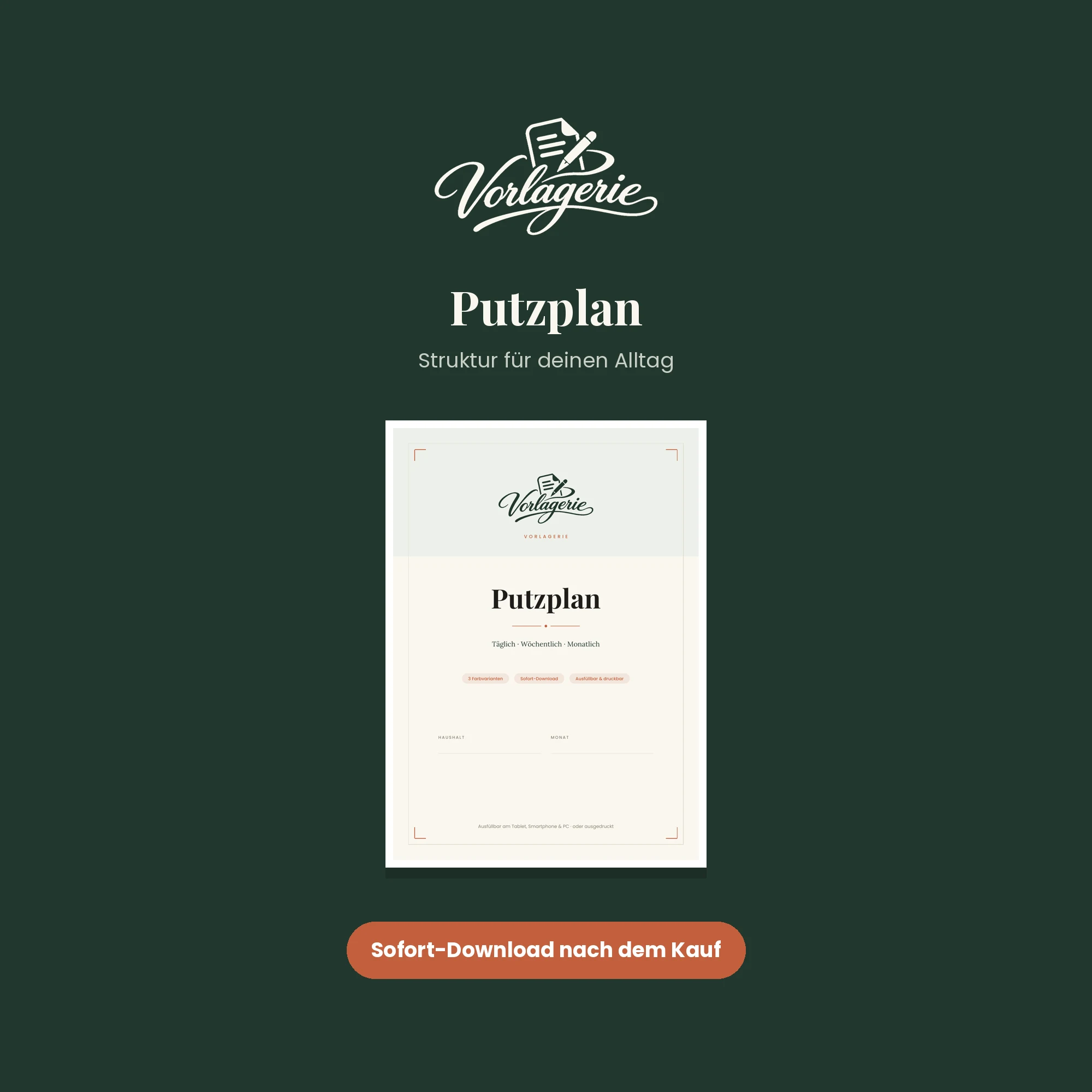 Putzplan – Vorlagerie