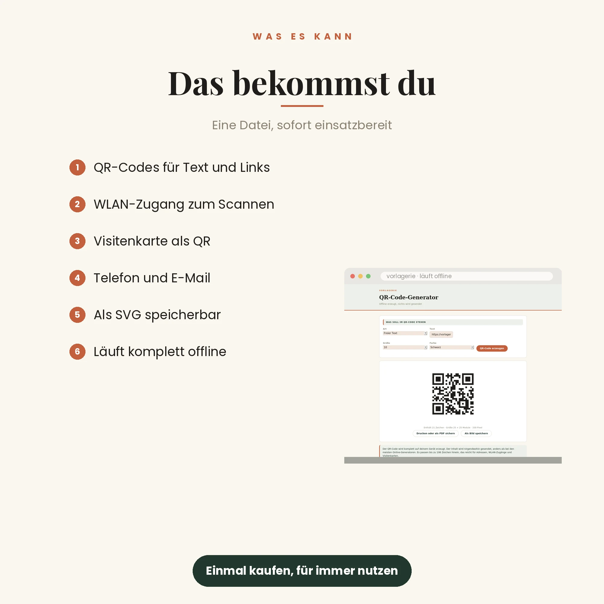 QR-Code-Generator – das ist enthalten