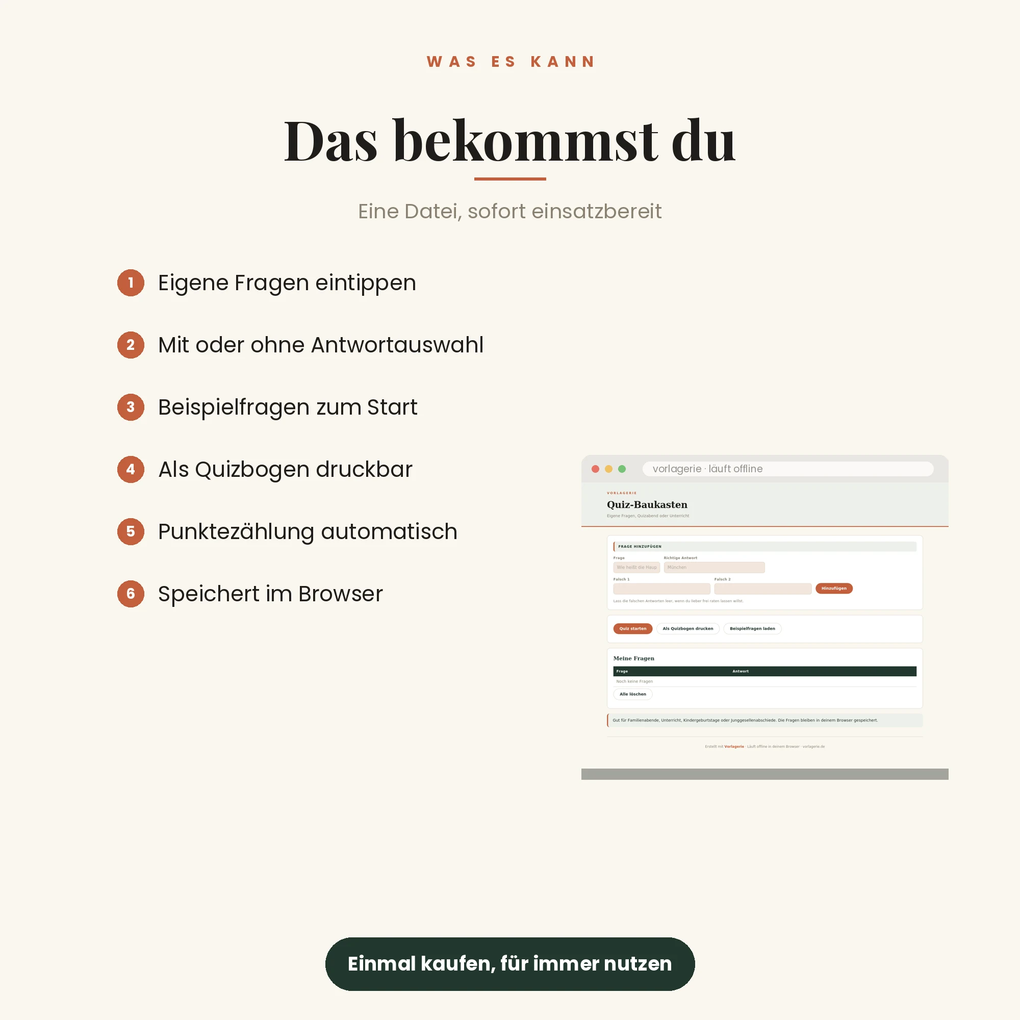 Quiz-Baukasten – das ist enthalten