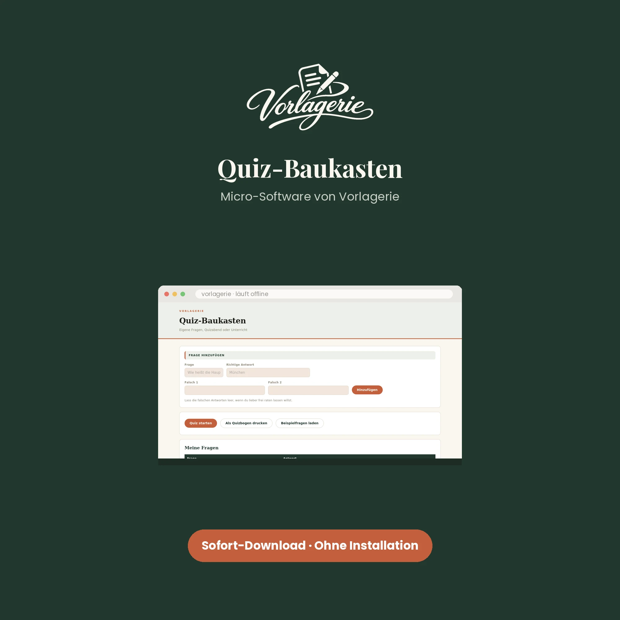 Quiz-Baukasten – Vorlagerie