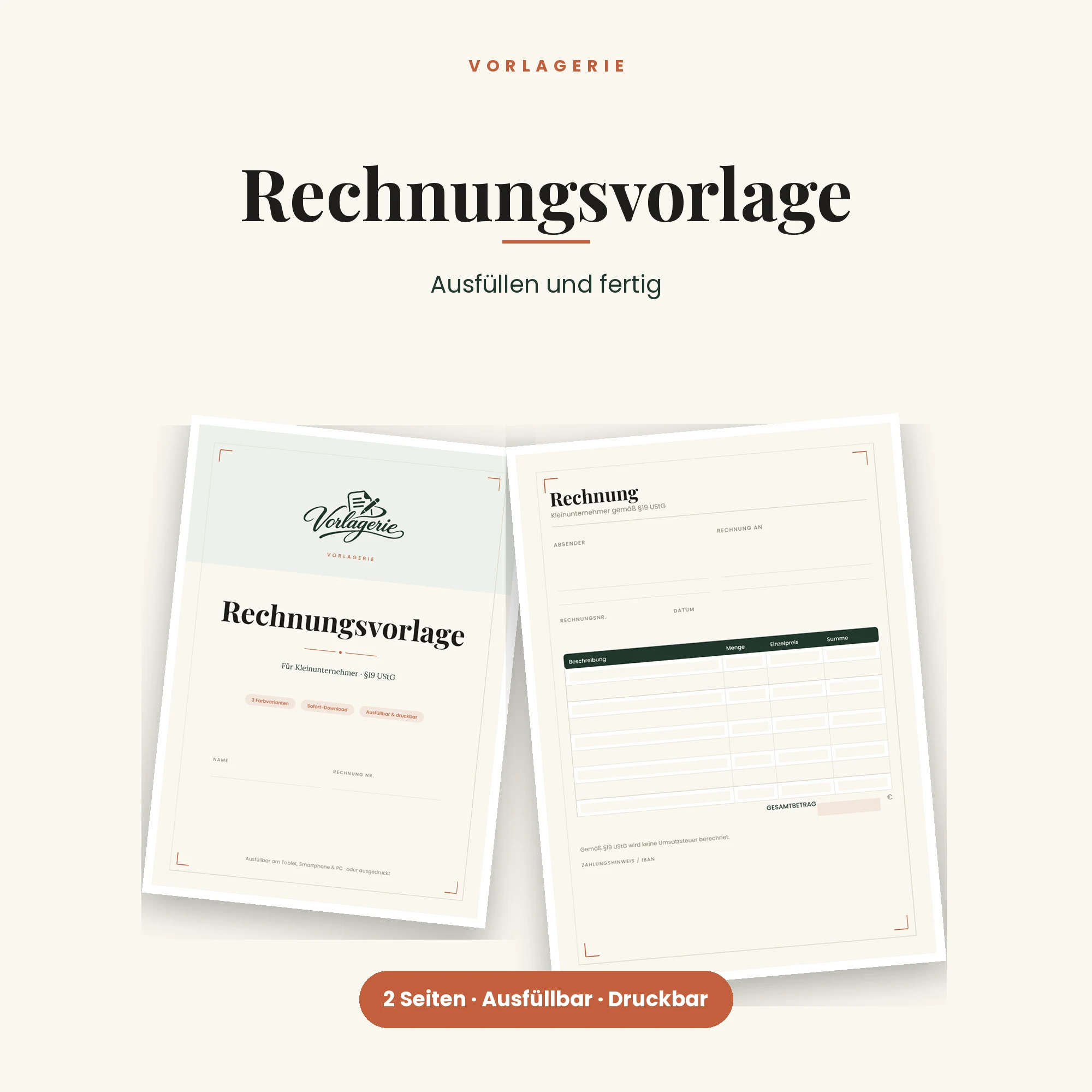 Rechnungsvorlage – Titelbild