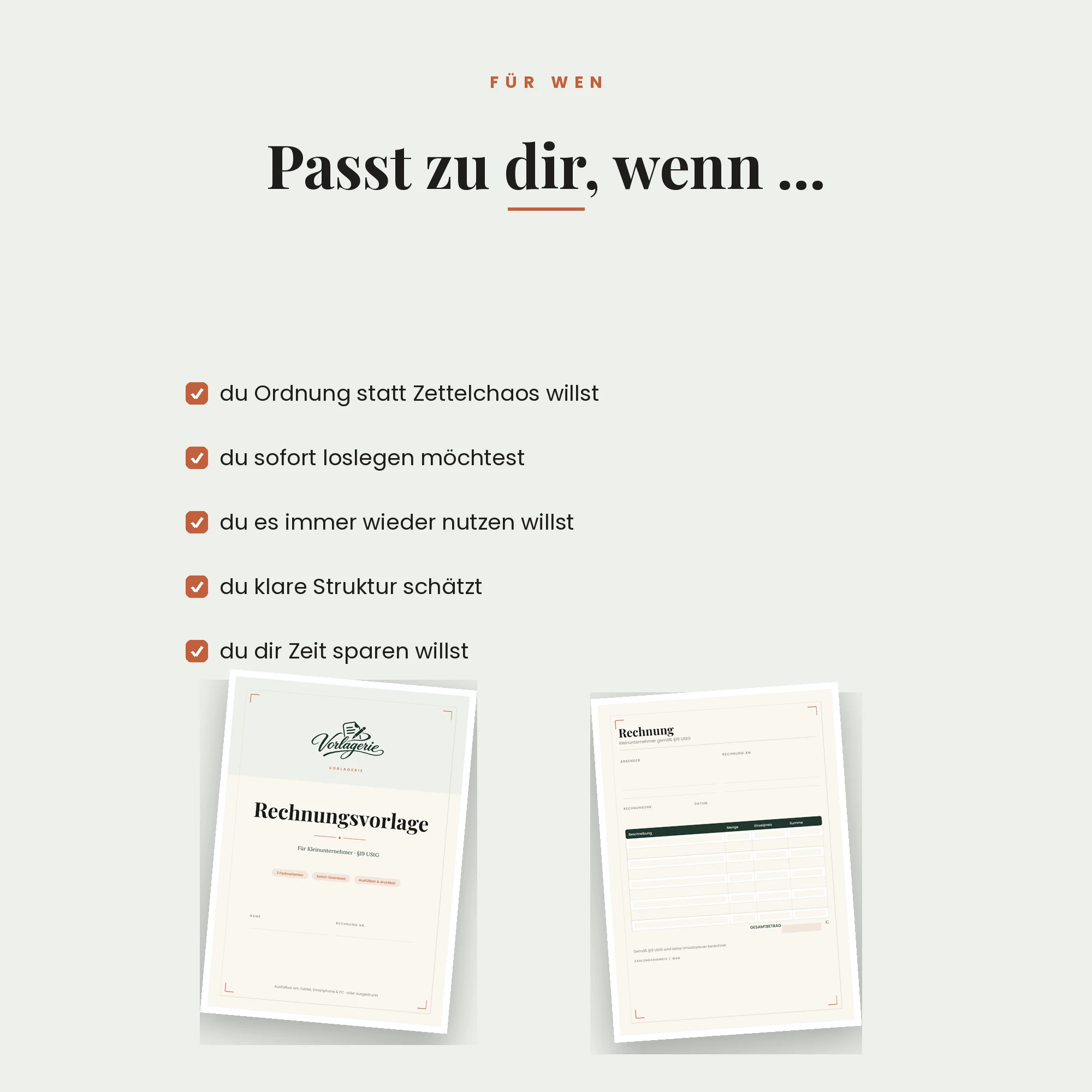 Rechnungsvorlage – für wen die Vorlage passt