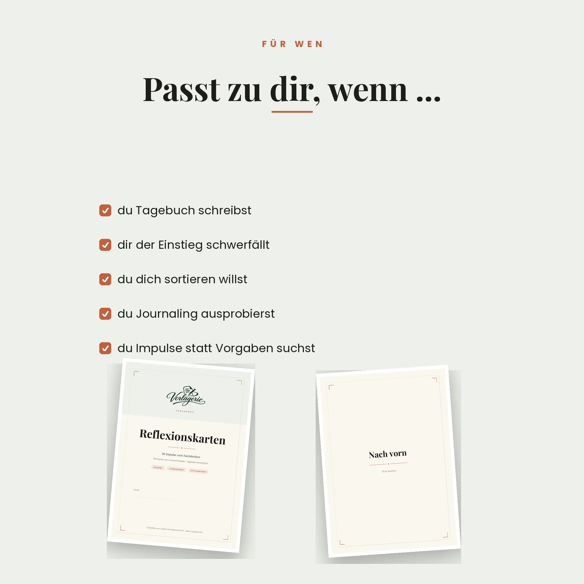 Reflexionskarten – für wen es passt