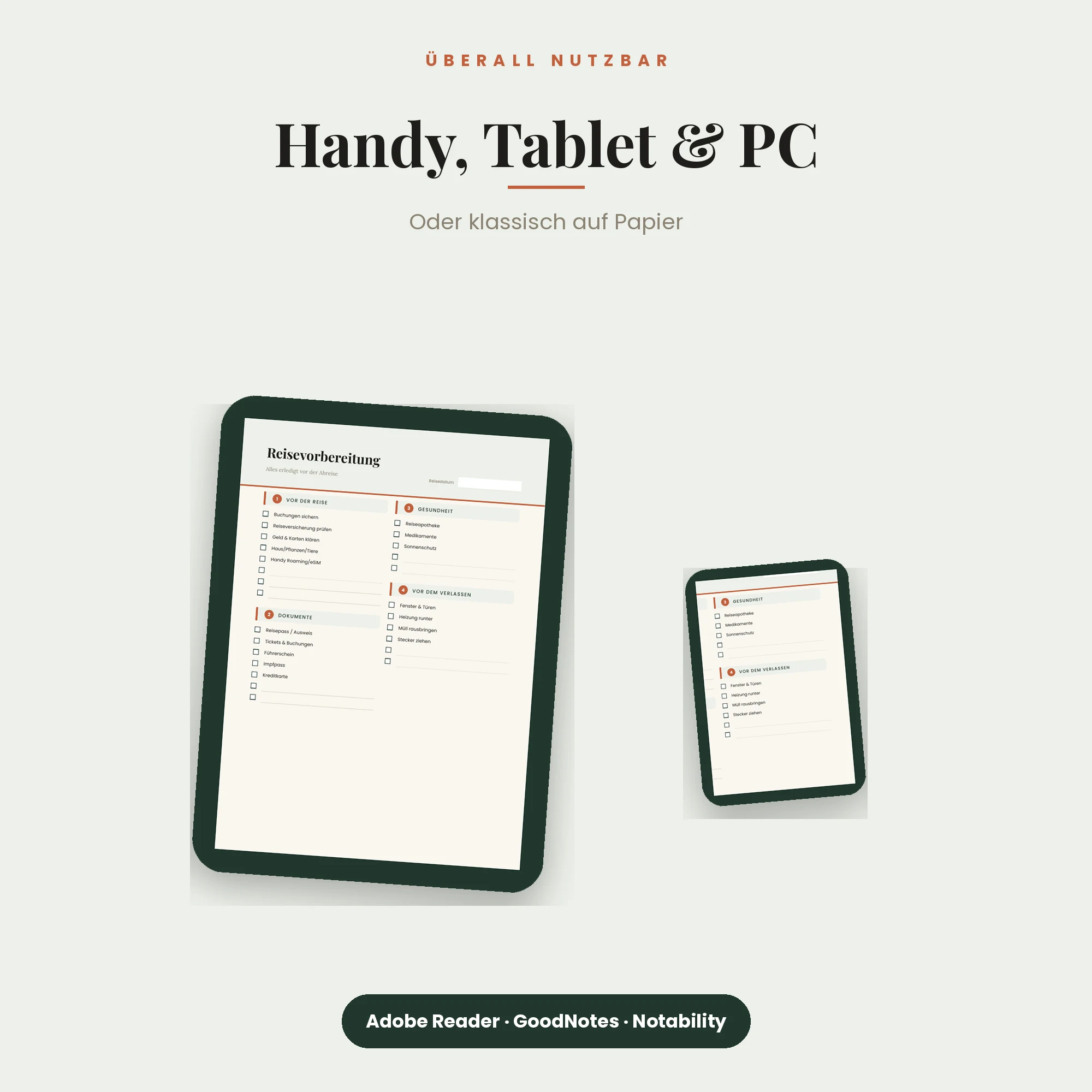 Reiseplaner – auf Smartphone, Tablet und PC