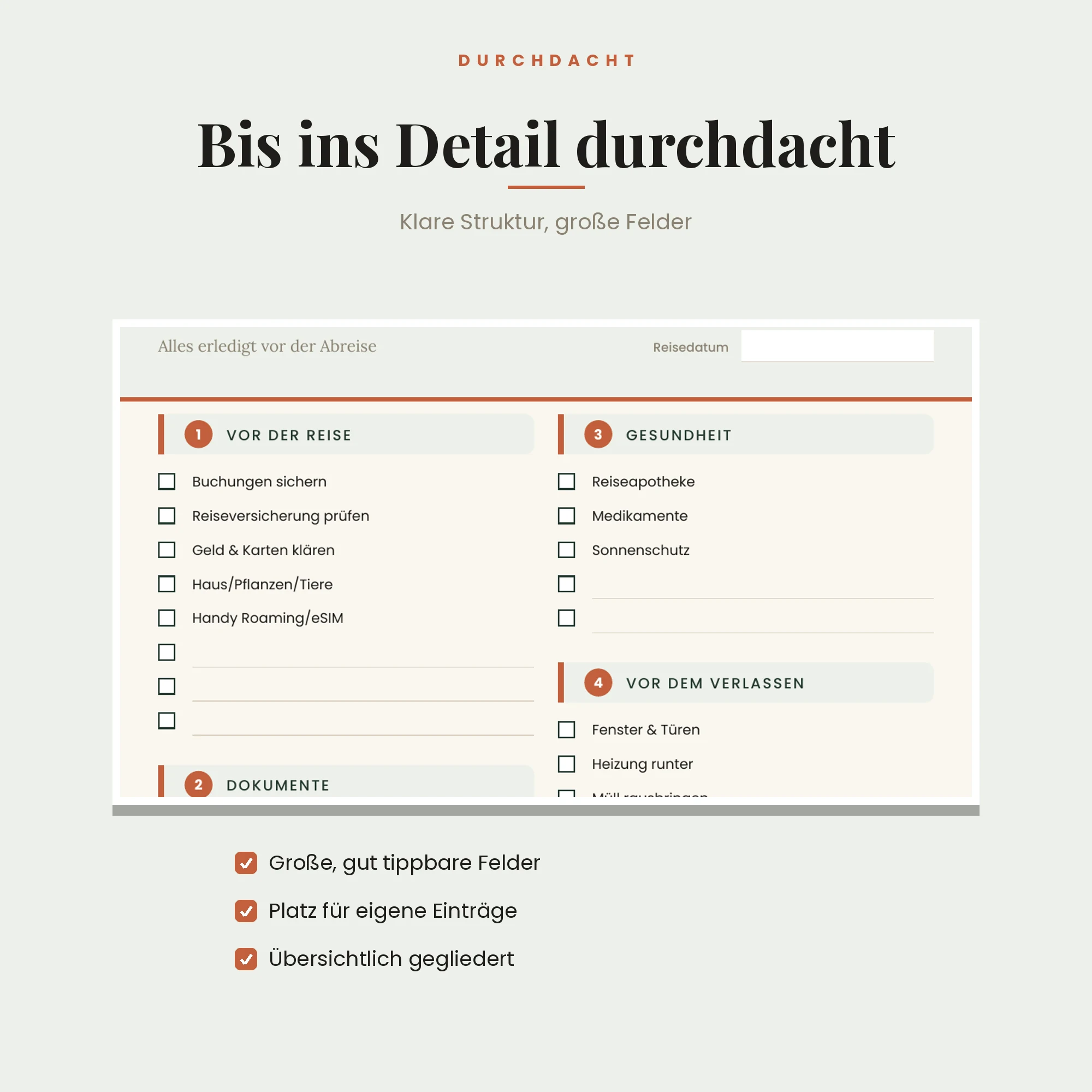 Reiseplaner – Detailansicht