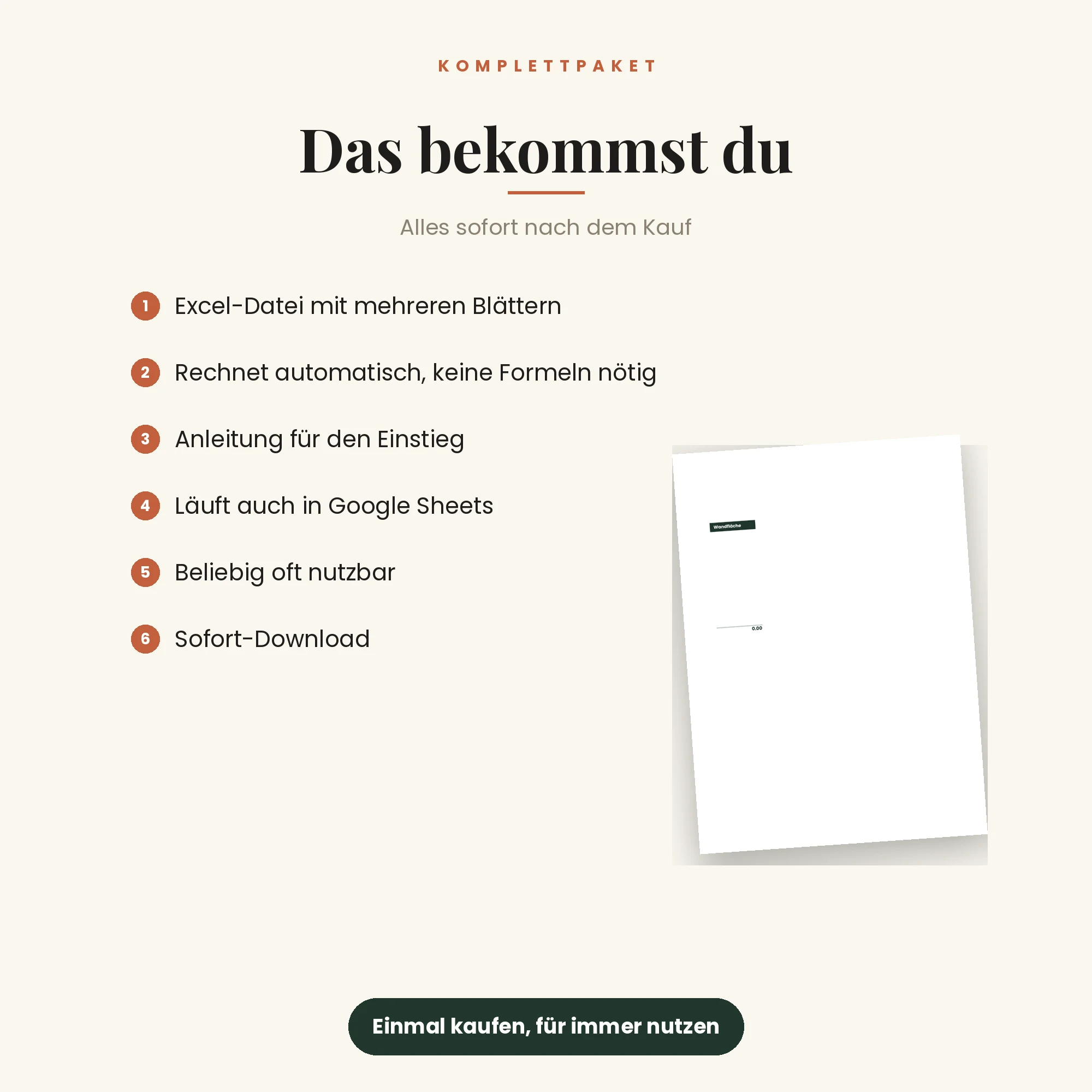 Renovierungskosten-Planer – das ist enthalten