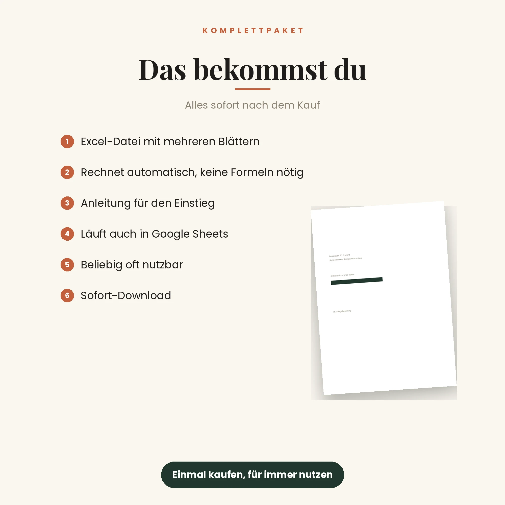Rentenlücke & Altersvorsorge – das ist enthalten