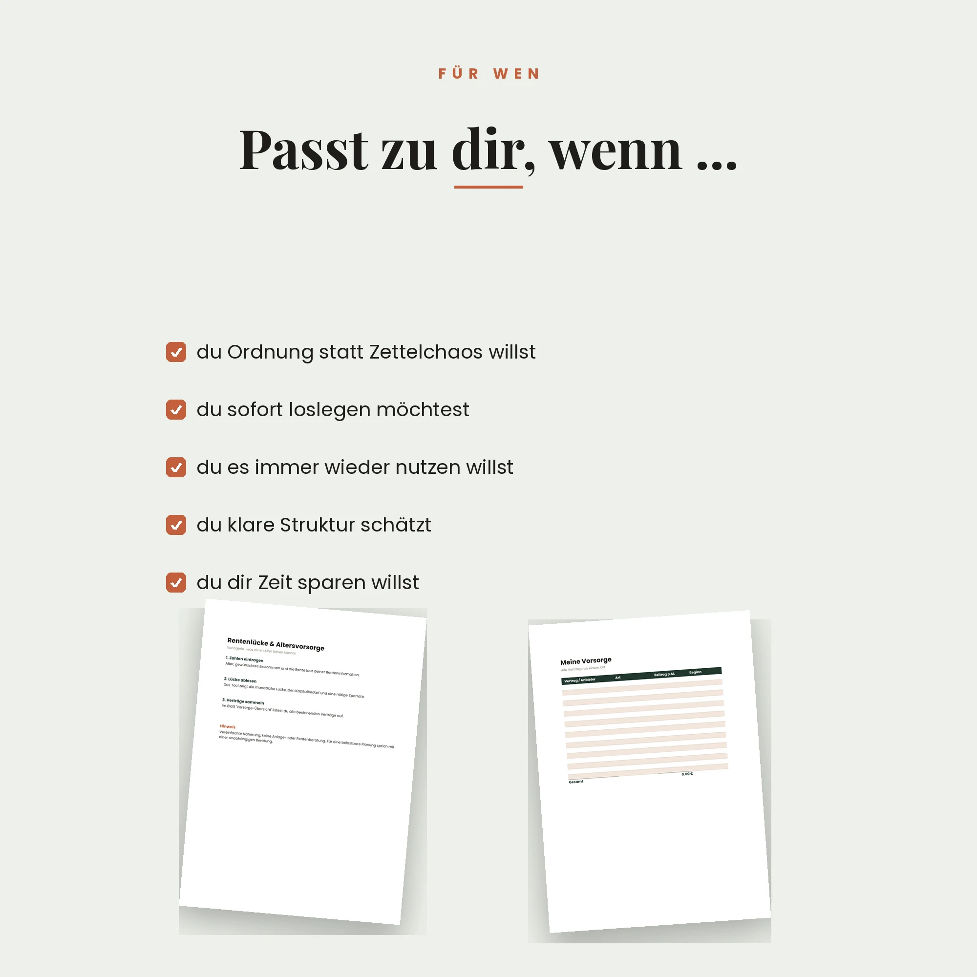 Rentenlücke & Altersvorsorge – für wen die Vorlage passt