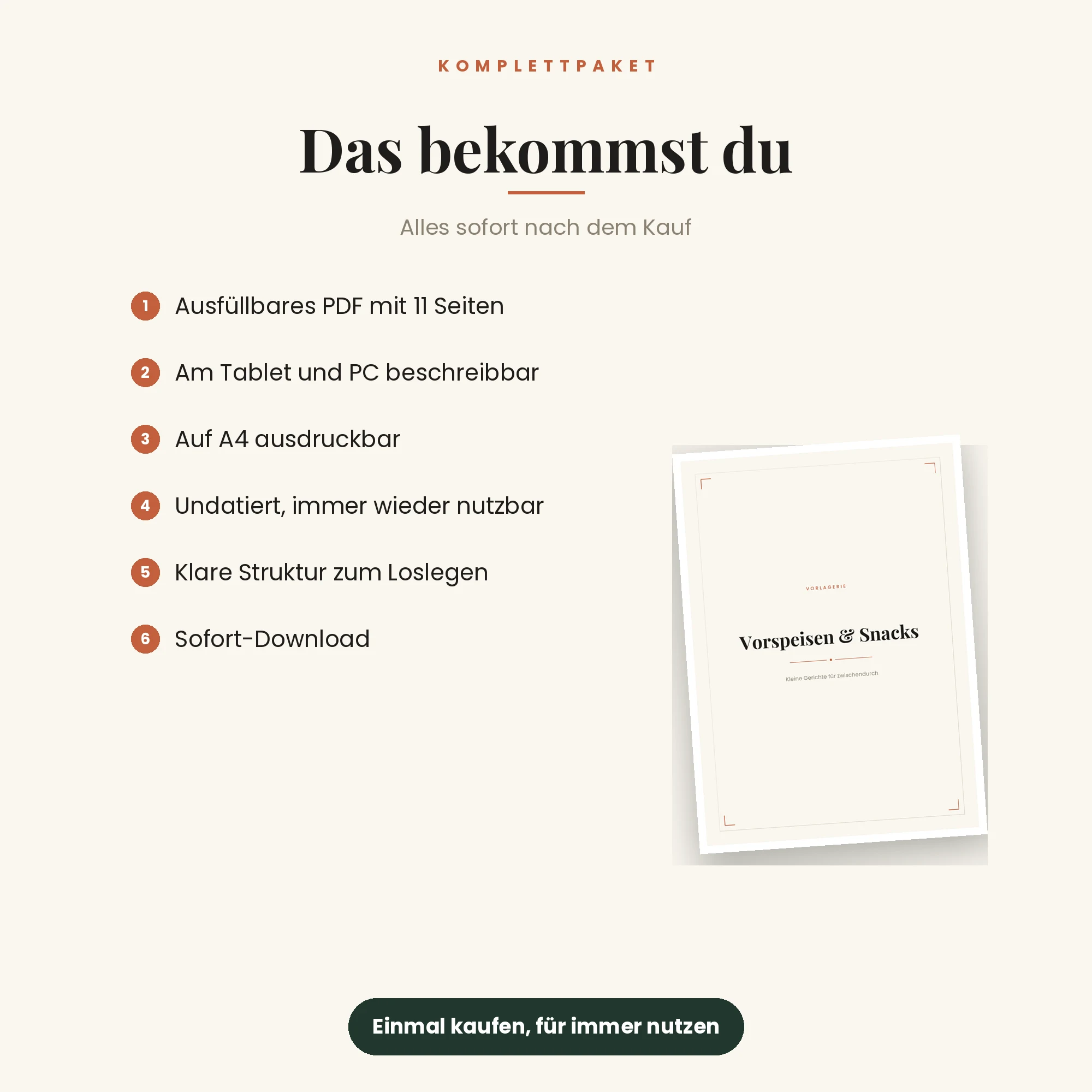 Rezeptbuch – das ist enthalten