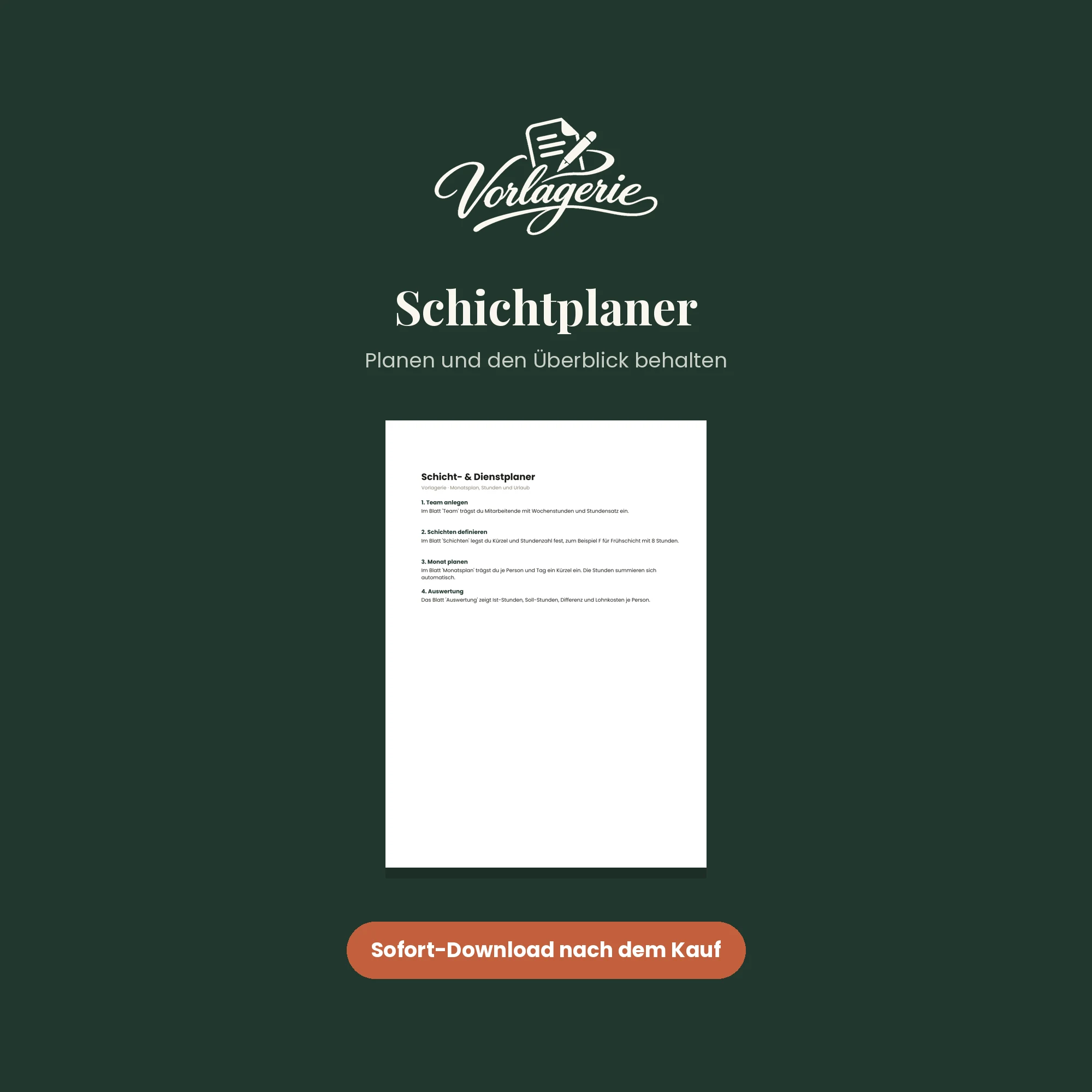 Schichtplaner & Dienstplan – Vorlagerie