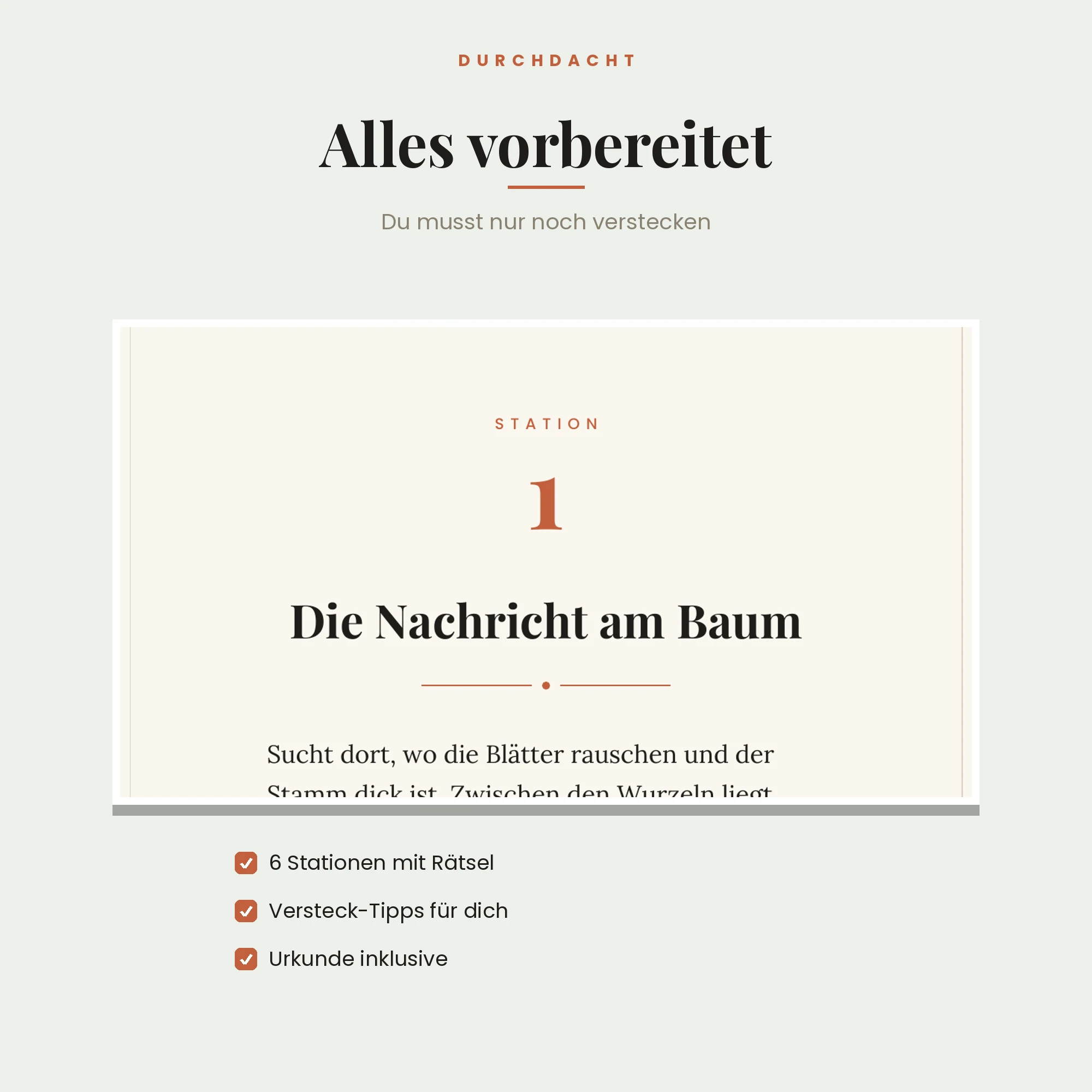 Schnitzeljagd – Detailansicht