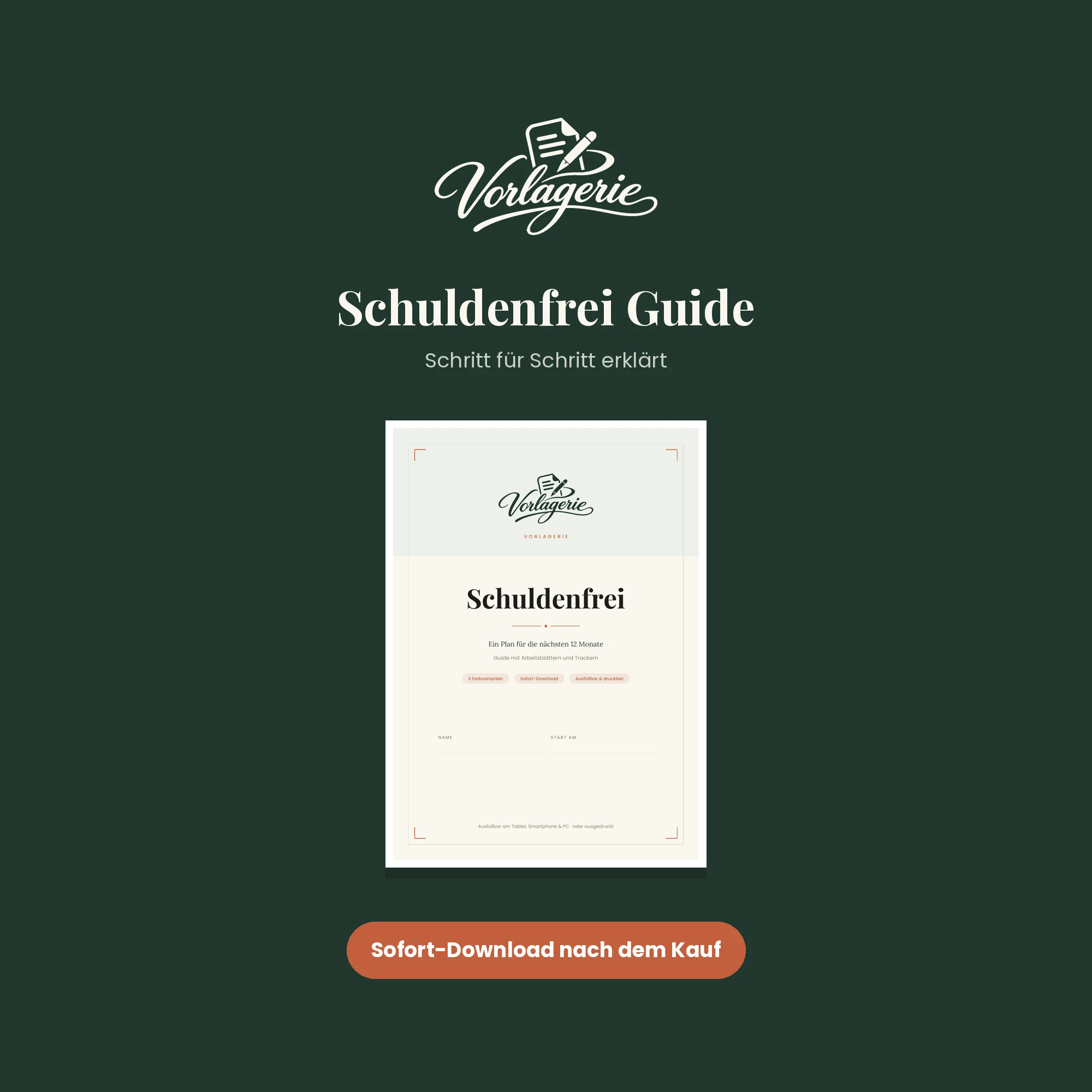 Schuldenfrei in 12 Monaten – Vorlagerie