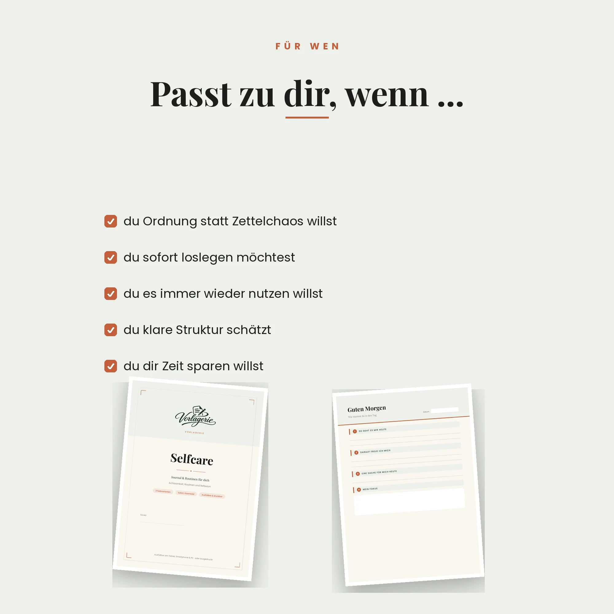 Selfcare-Journal Komplettpaket – für wen die Vorlage passt