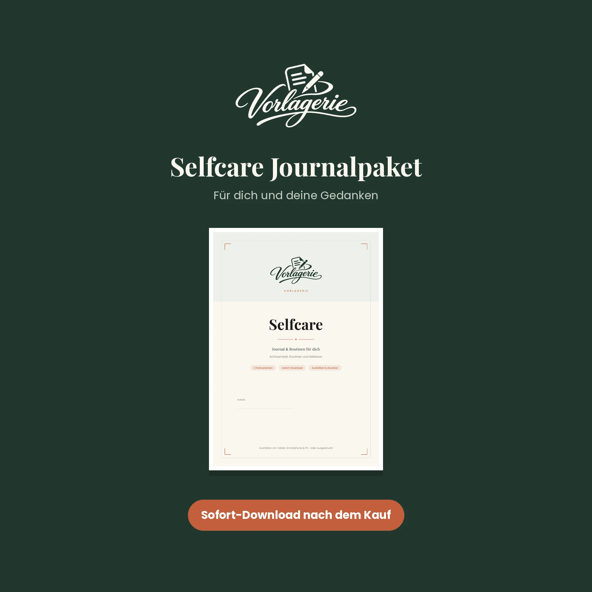 Selfcare-Journal Komplettpaket – Vorlagerie