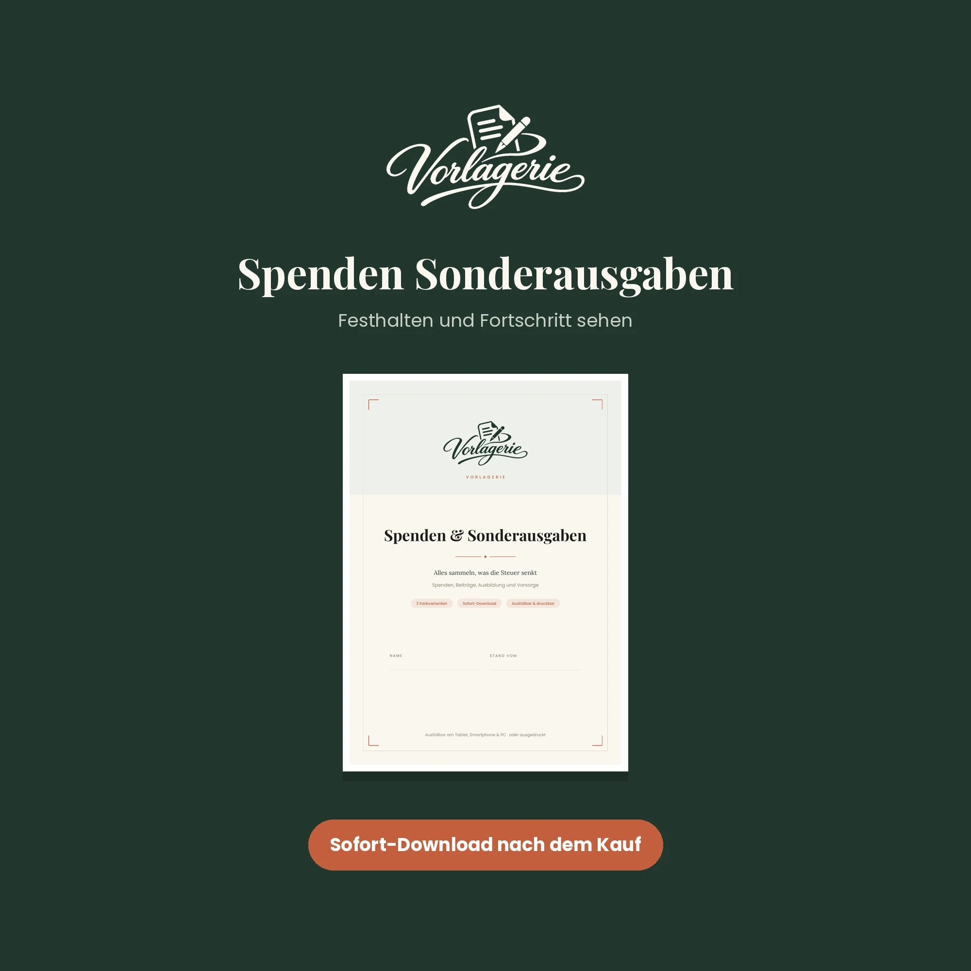 Spenden & Sonderausgaben – Vorlagerie