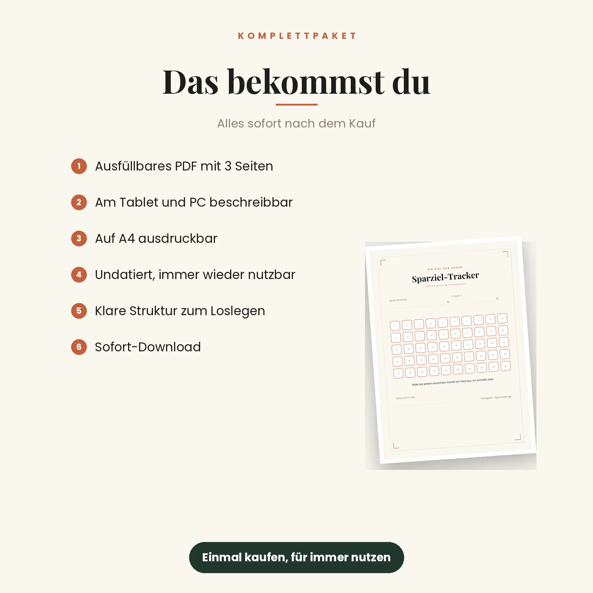 Sparchallenge – das ist enthalten