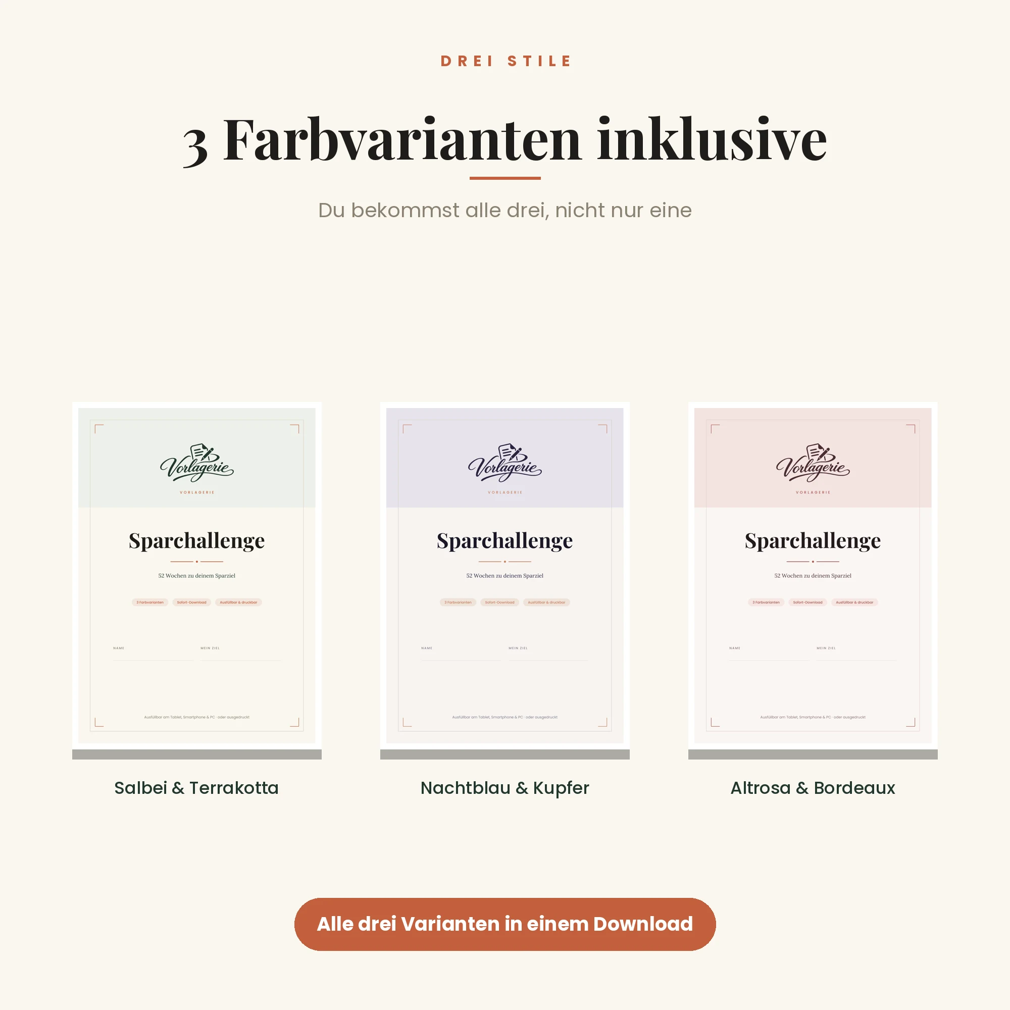 Sparchallenge – drei Farbvarianten inklusive
