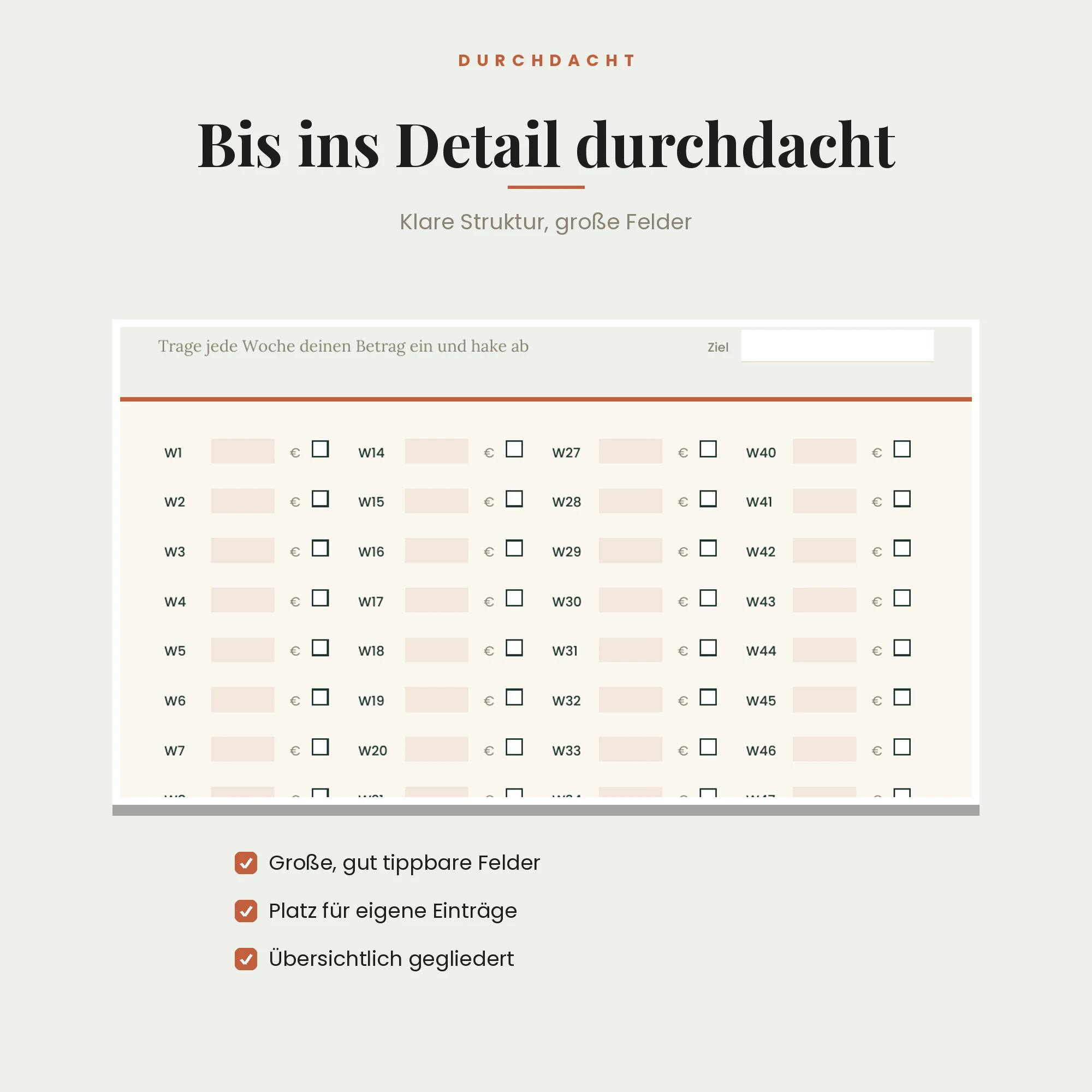 Sparchallenge – Detailansicht