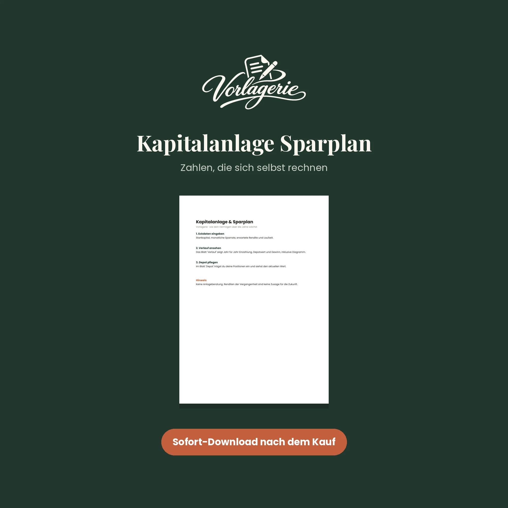 Kapitalanlage & Sparplan-Rechner – Vorlagerie