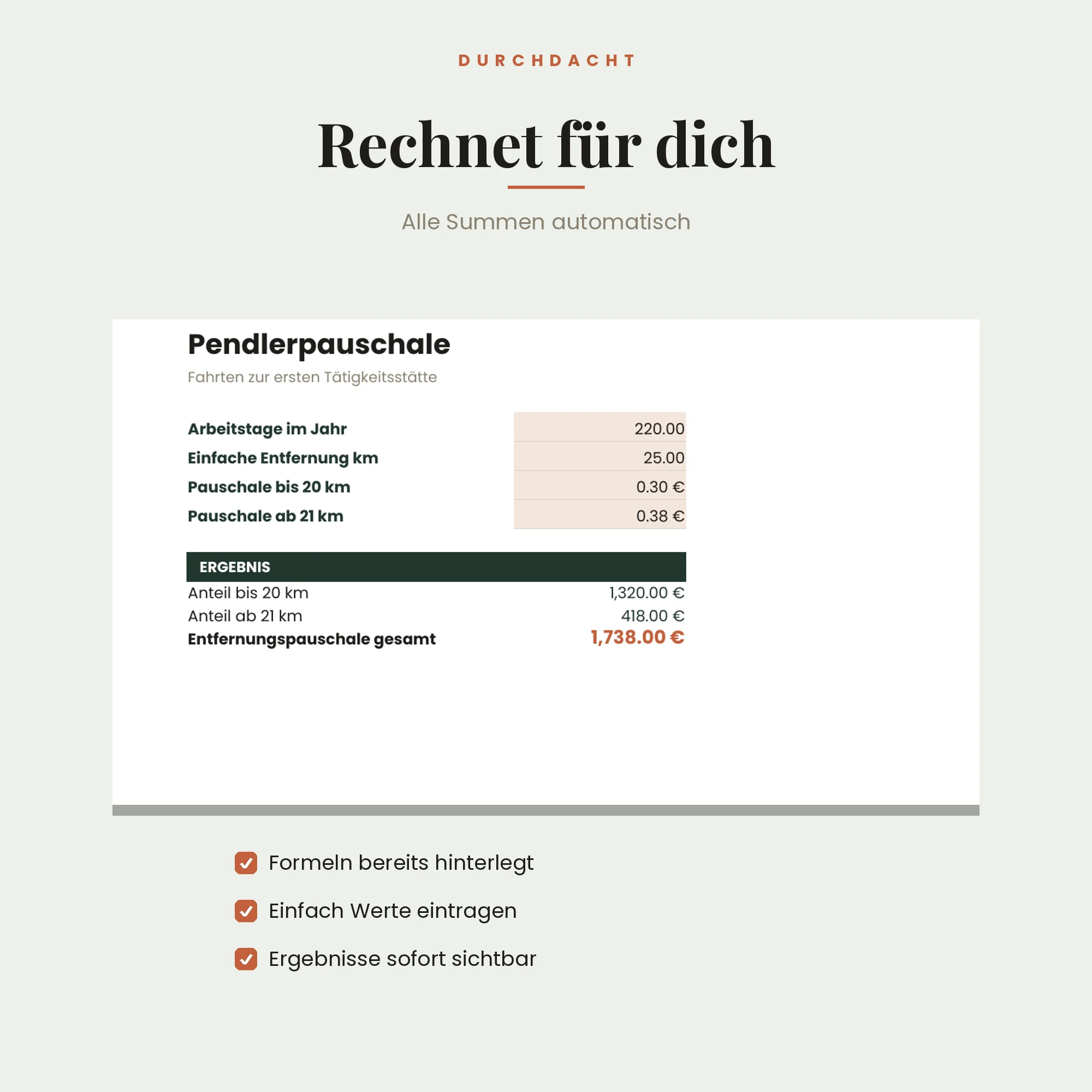Steuer-Vorbereitung Arbeitnehmer – Detailansicht