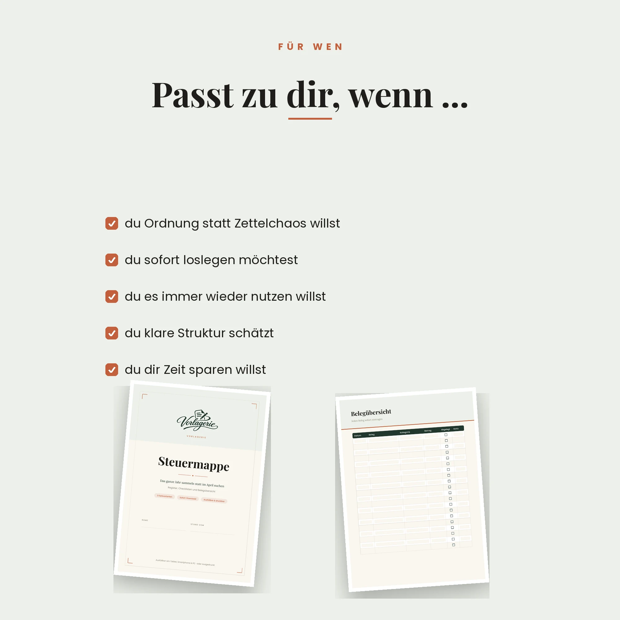 Steuerunterlagen-Sammelmappe – für wen die Vorlage passt