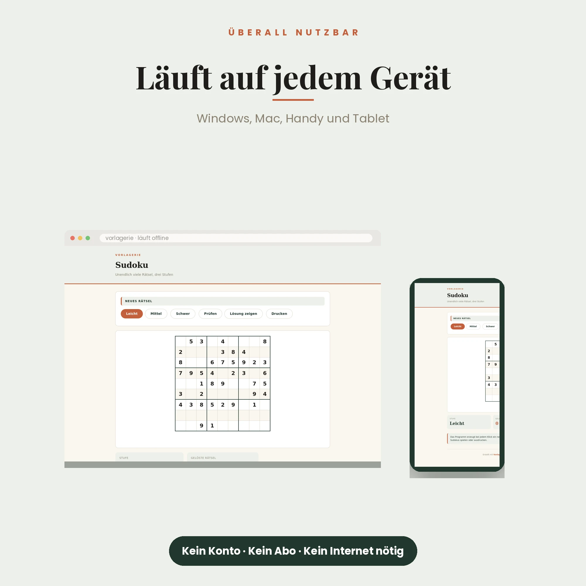 Sudoku – auf allen Geräten nutzbar
