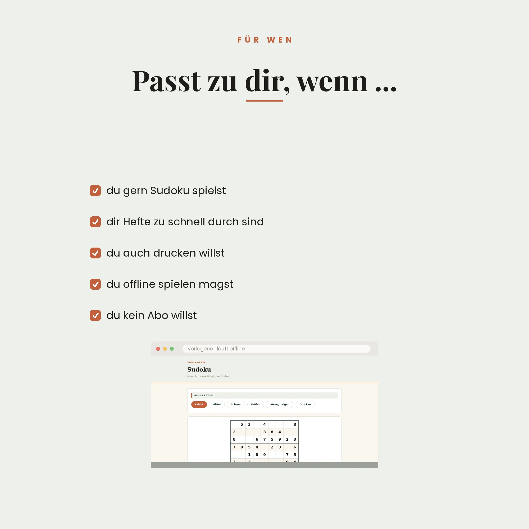 Sudoku – für wen es passt