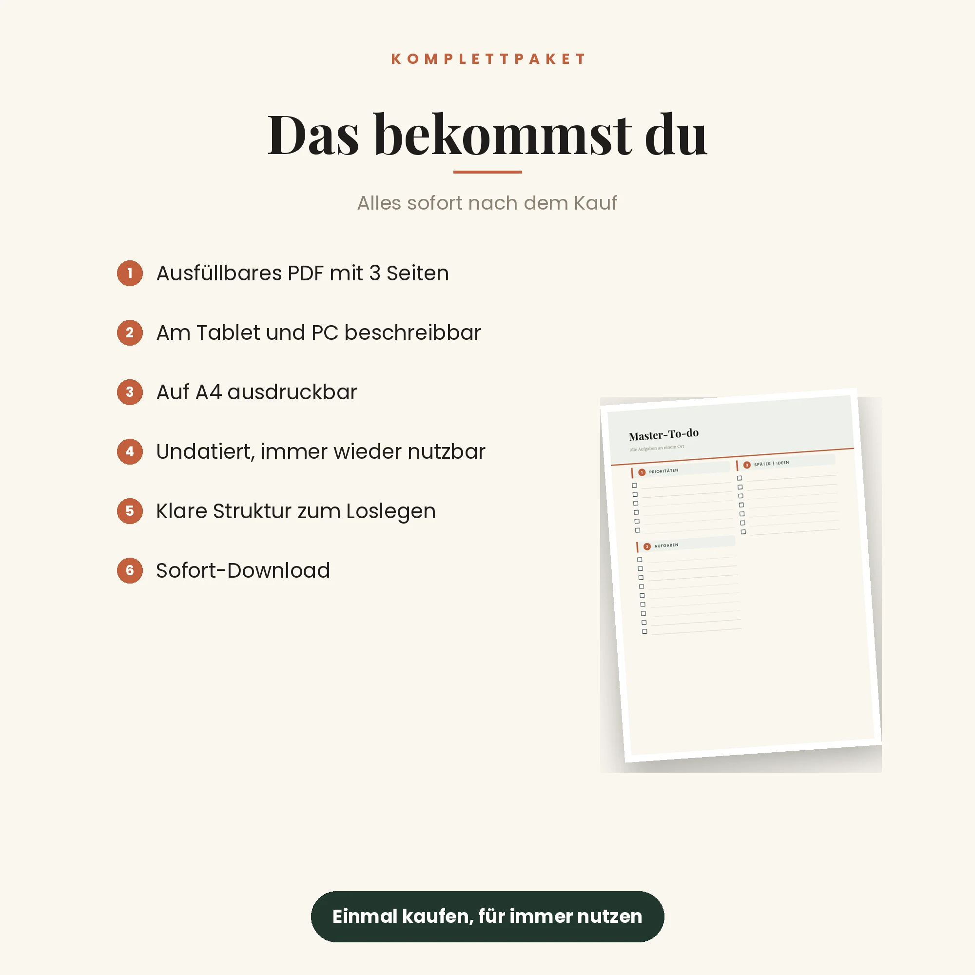 To-do Set – das ist enthalten