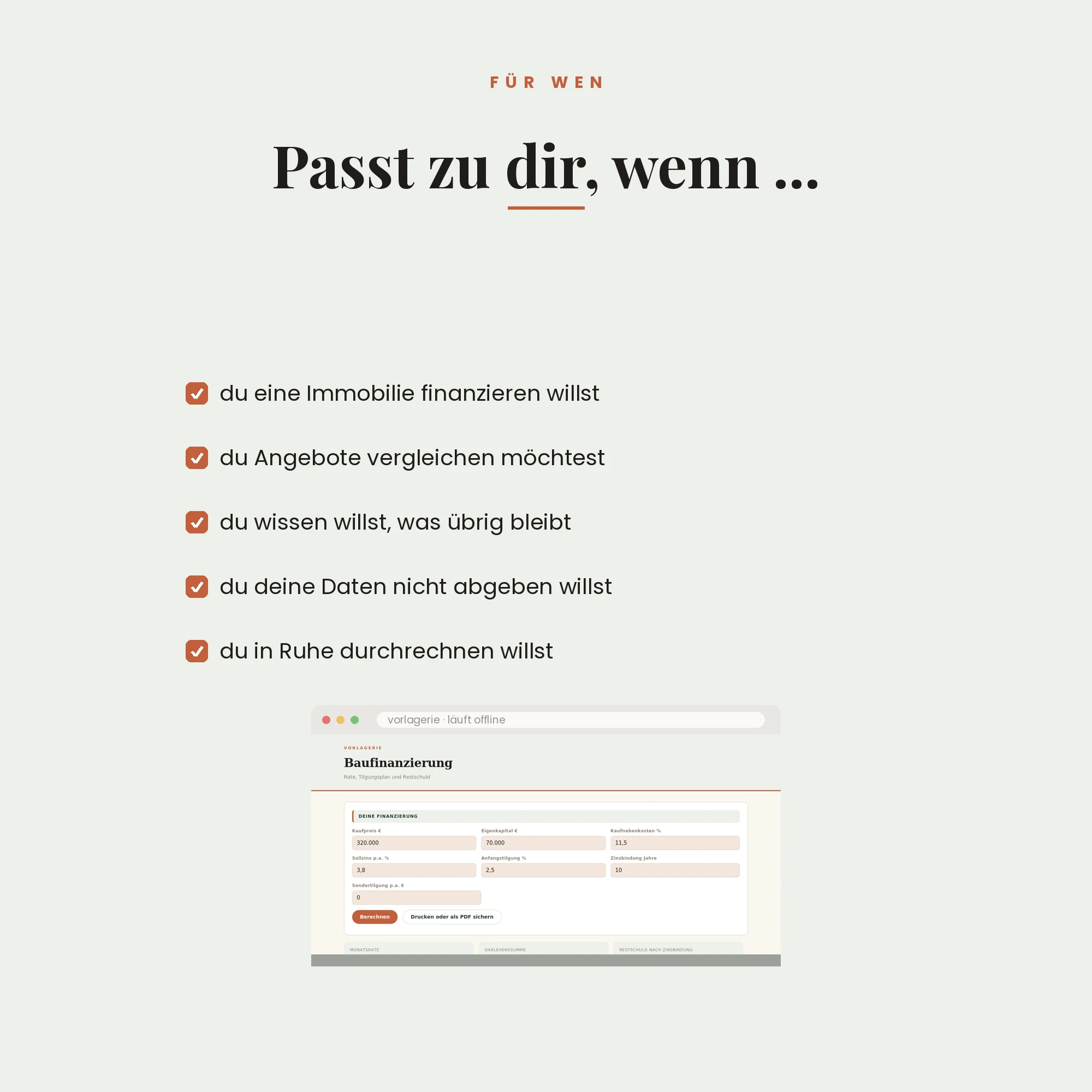 Baufinanzierungs-Rechner – für wen es passt