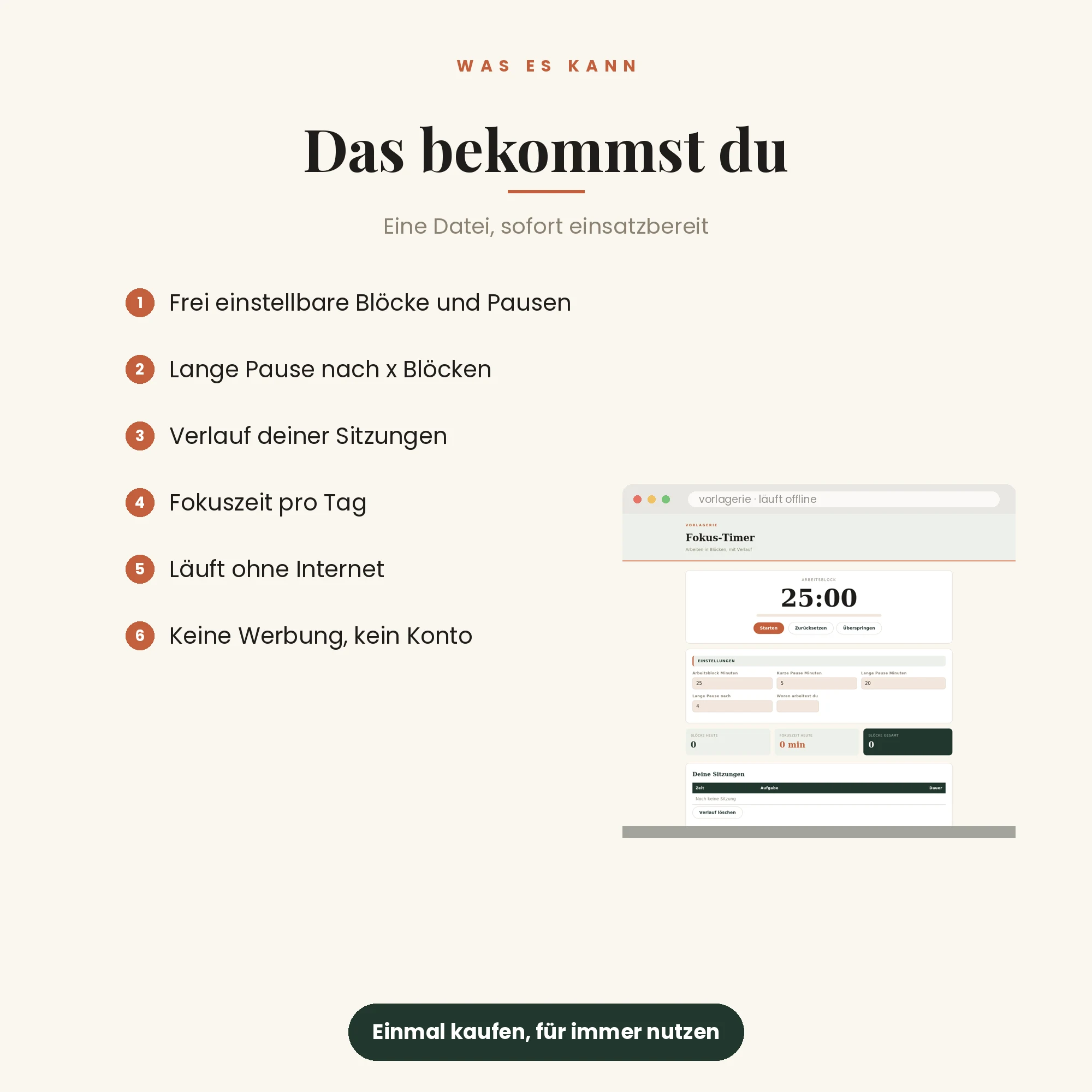 Fokus-Timer – das kann das Programm